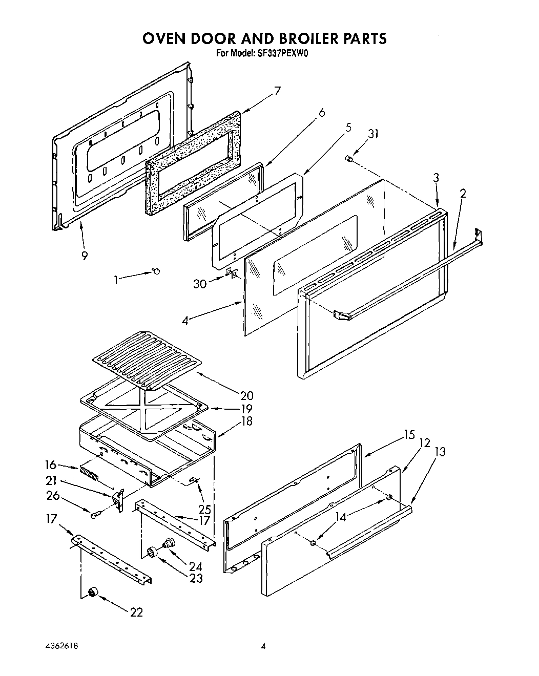 03 - OVEN DOOR AND BROILER