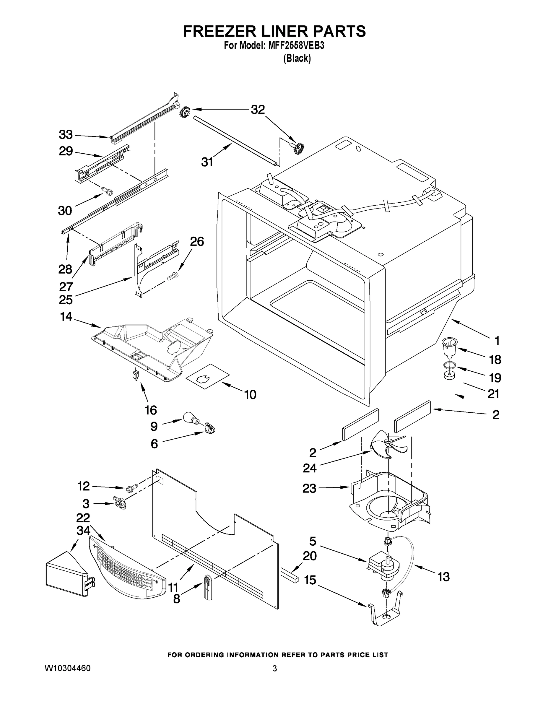 02 - FREEZER LINER PARTS