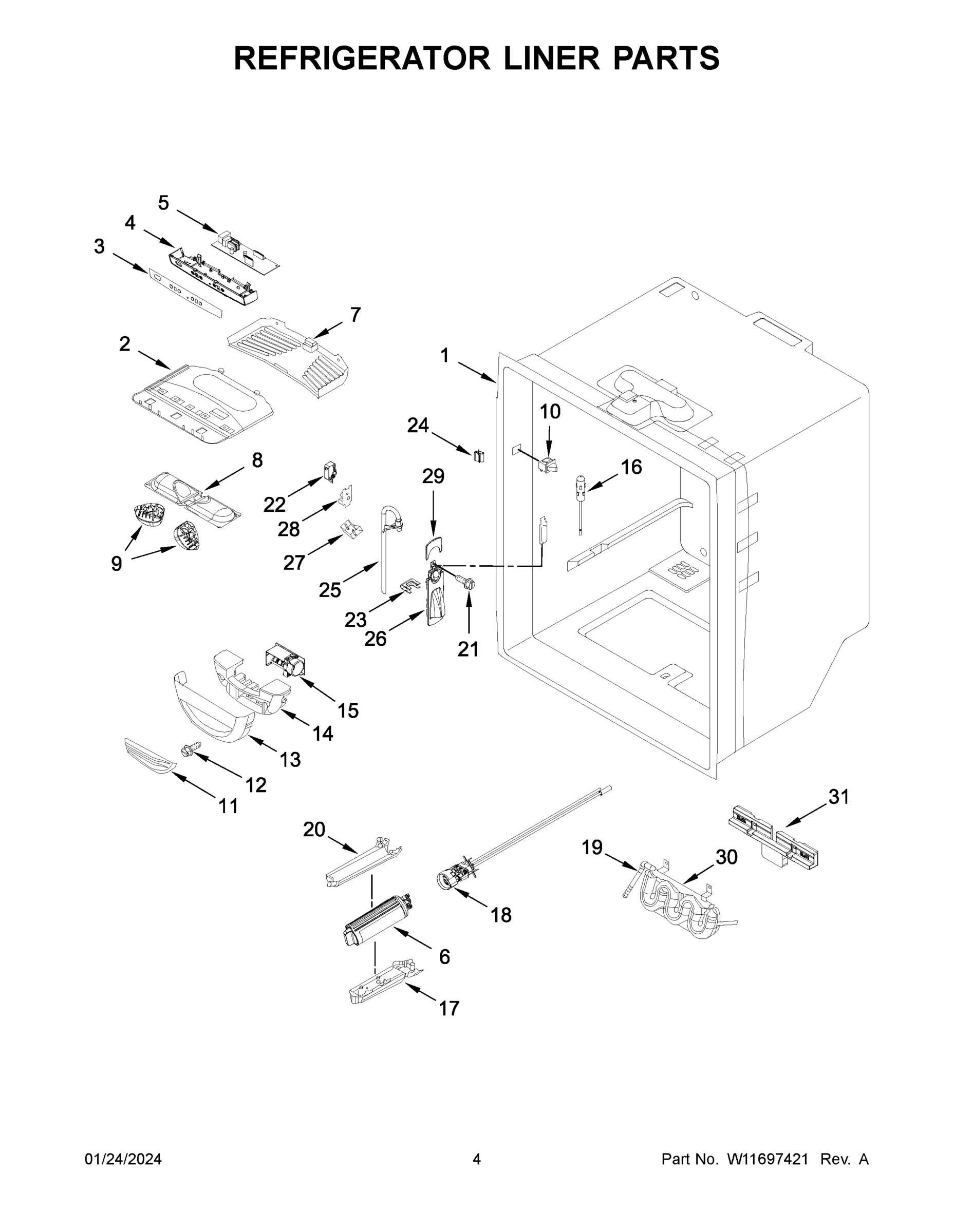 03 - REFRIGERATOR LINER PARTS
