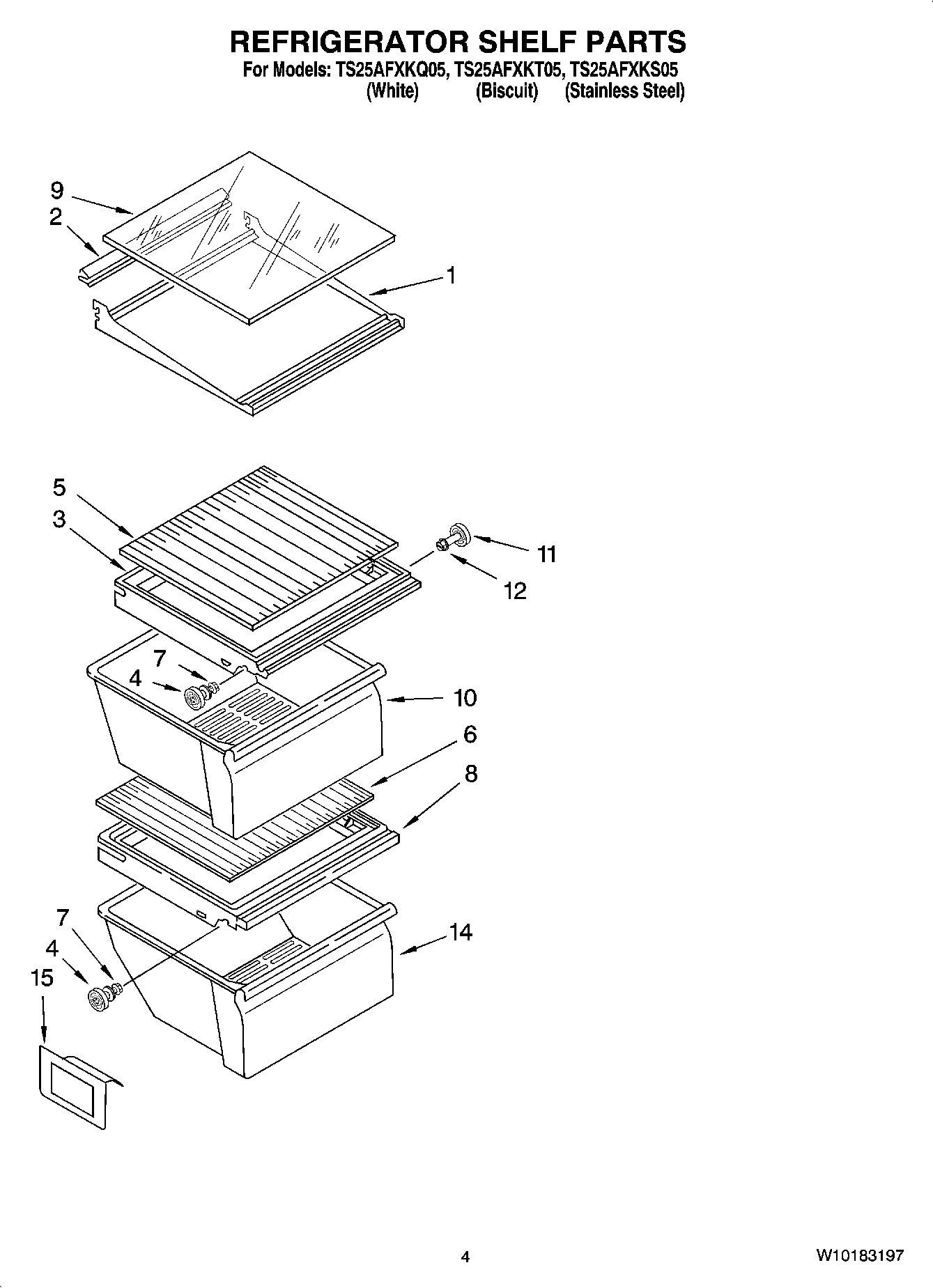 03 - REFRIGERATOR SHELF PARTS