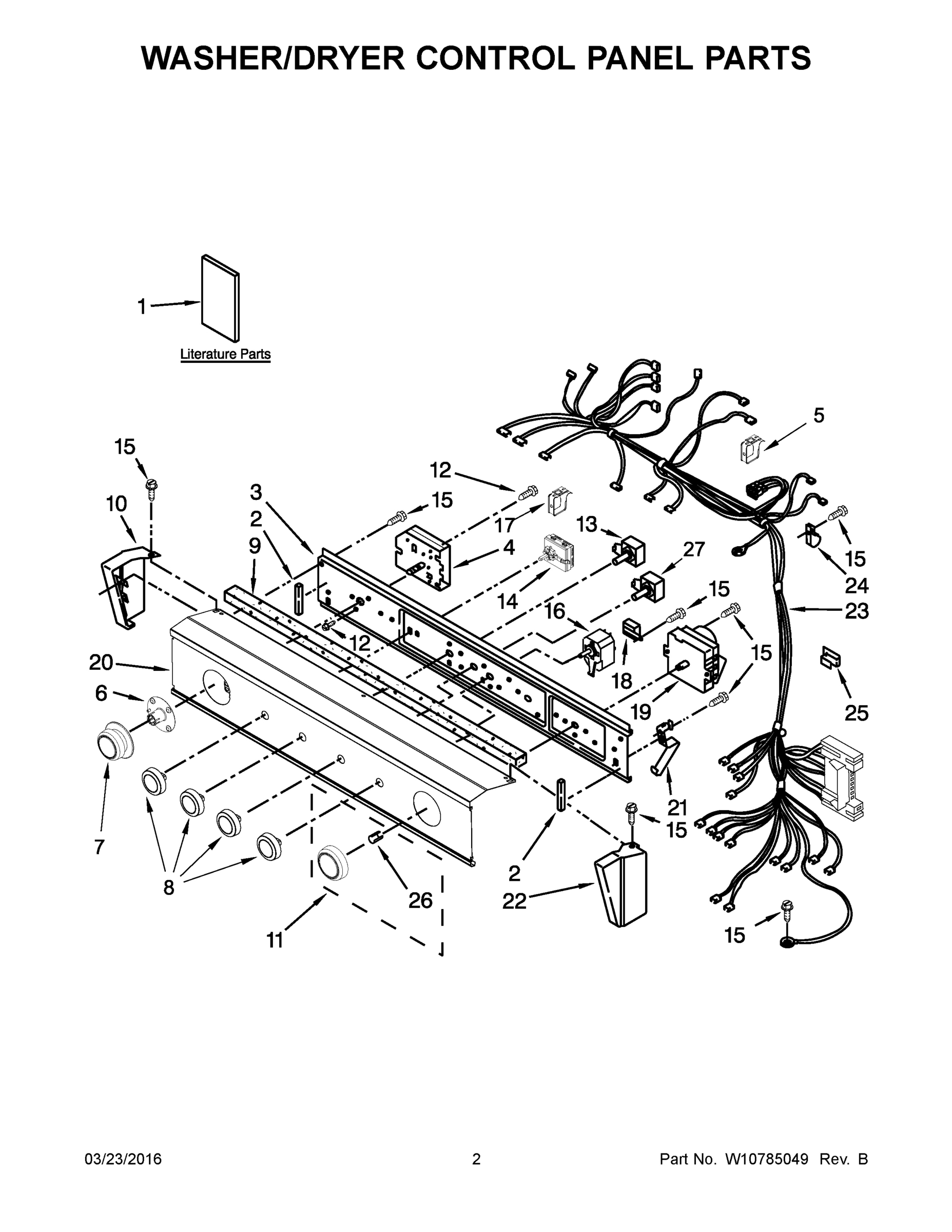 02 - WASHER/DRYER CONTROL PANEL PARTS