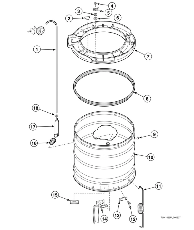Outer Tub, Cover And Pressure Hose