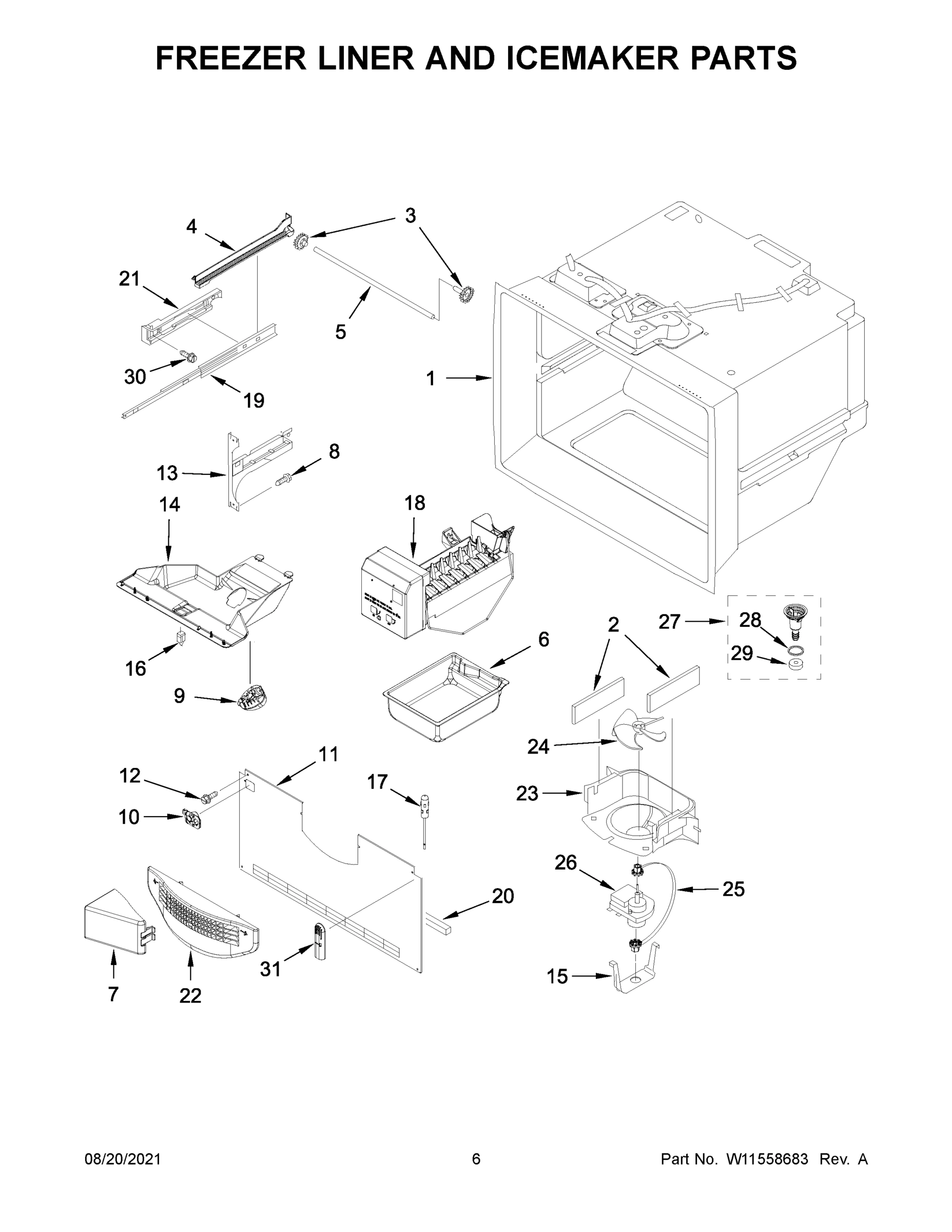 04 - FREEZER LINER AND ICEMAKER PARTS