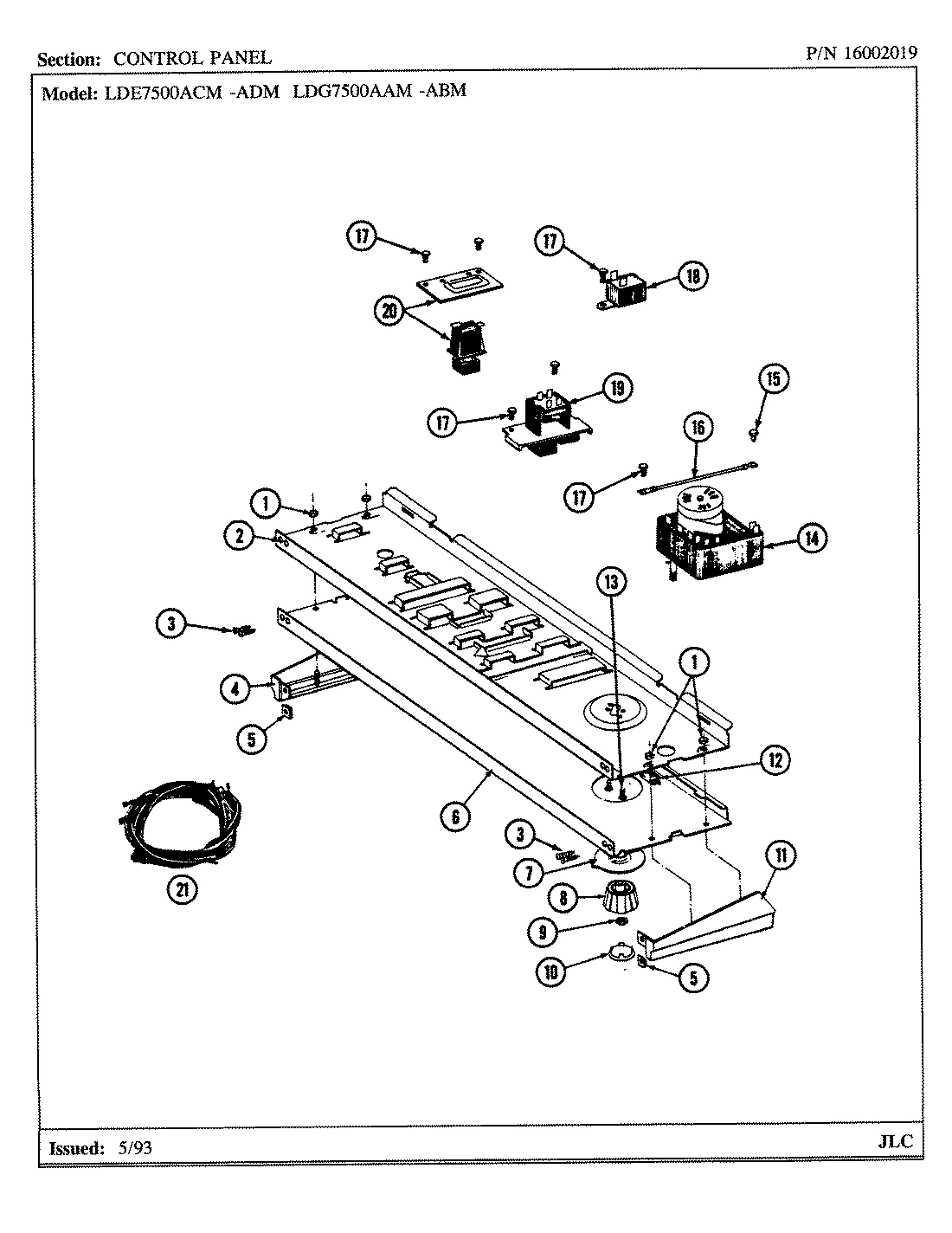 05 - CONTROL PANEL (LDE7500ACM,ADM) & (LDG)