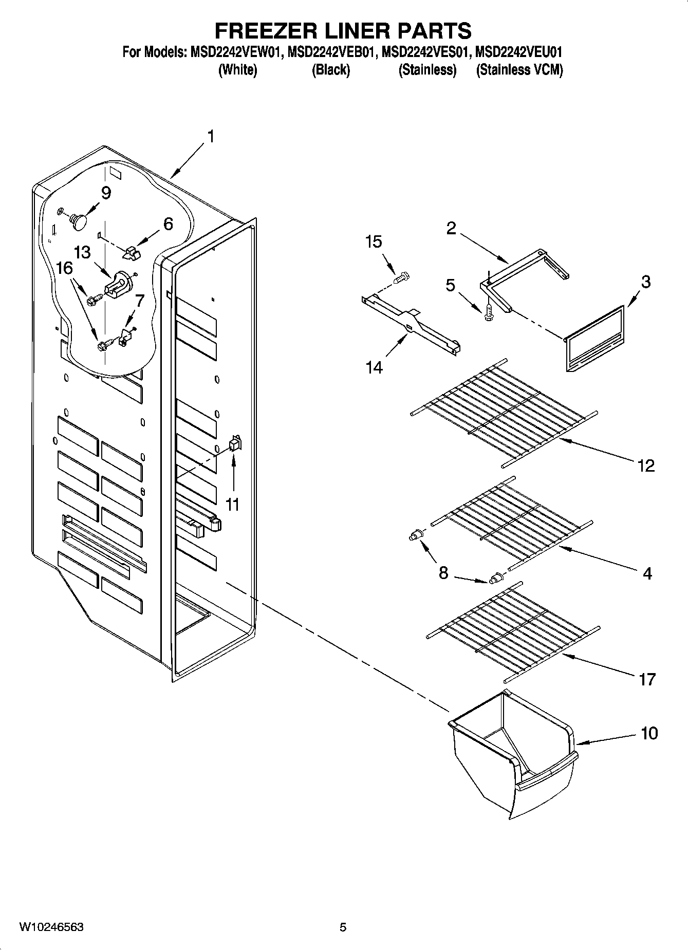 04 - FREEZER LINER PARTS