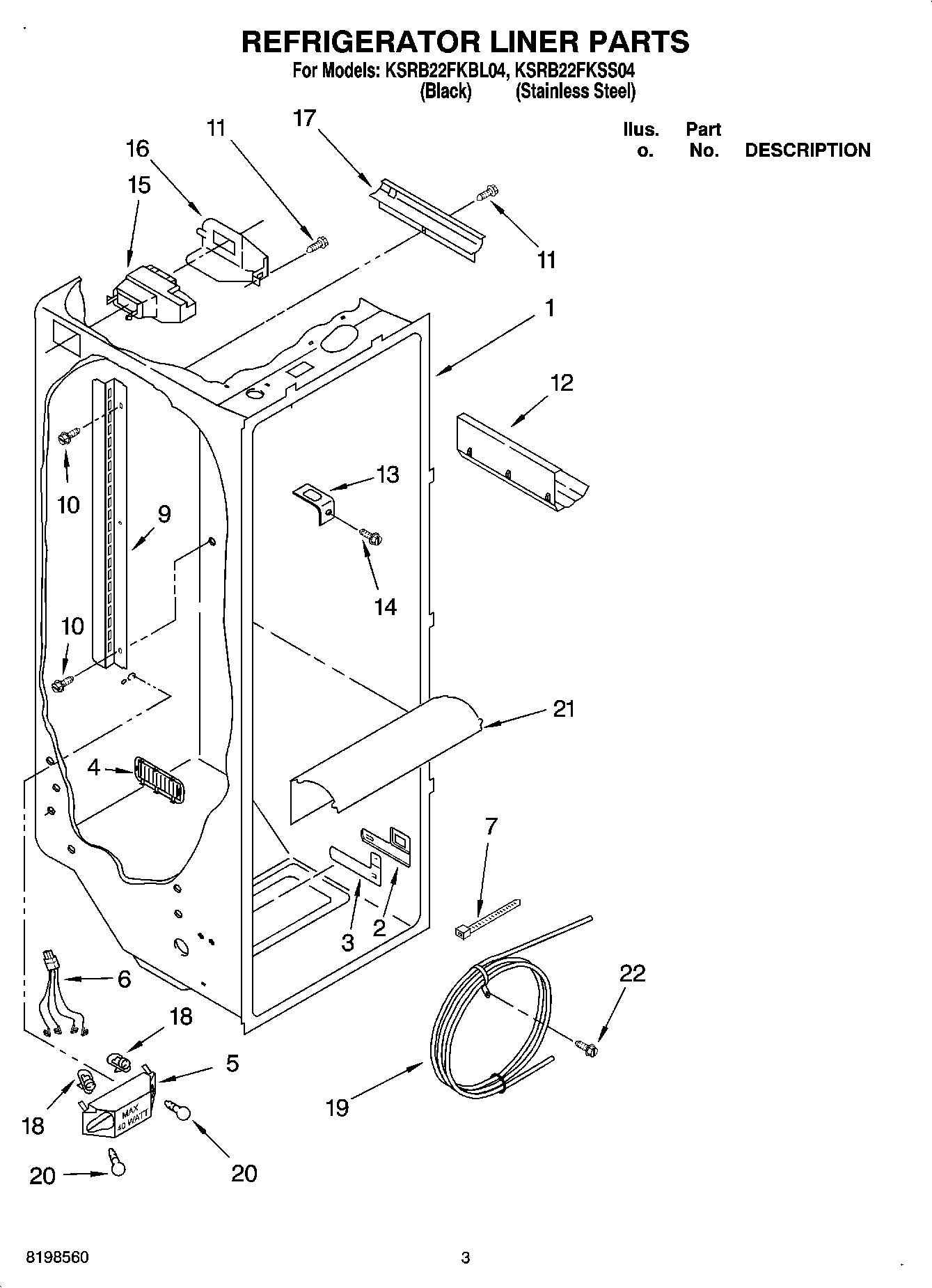 02 - REFRIGERATOR LINER PARTS