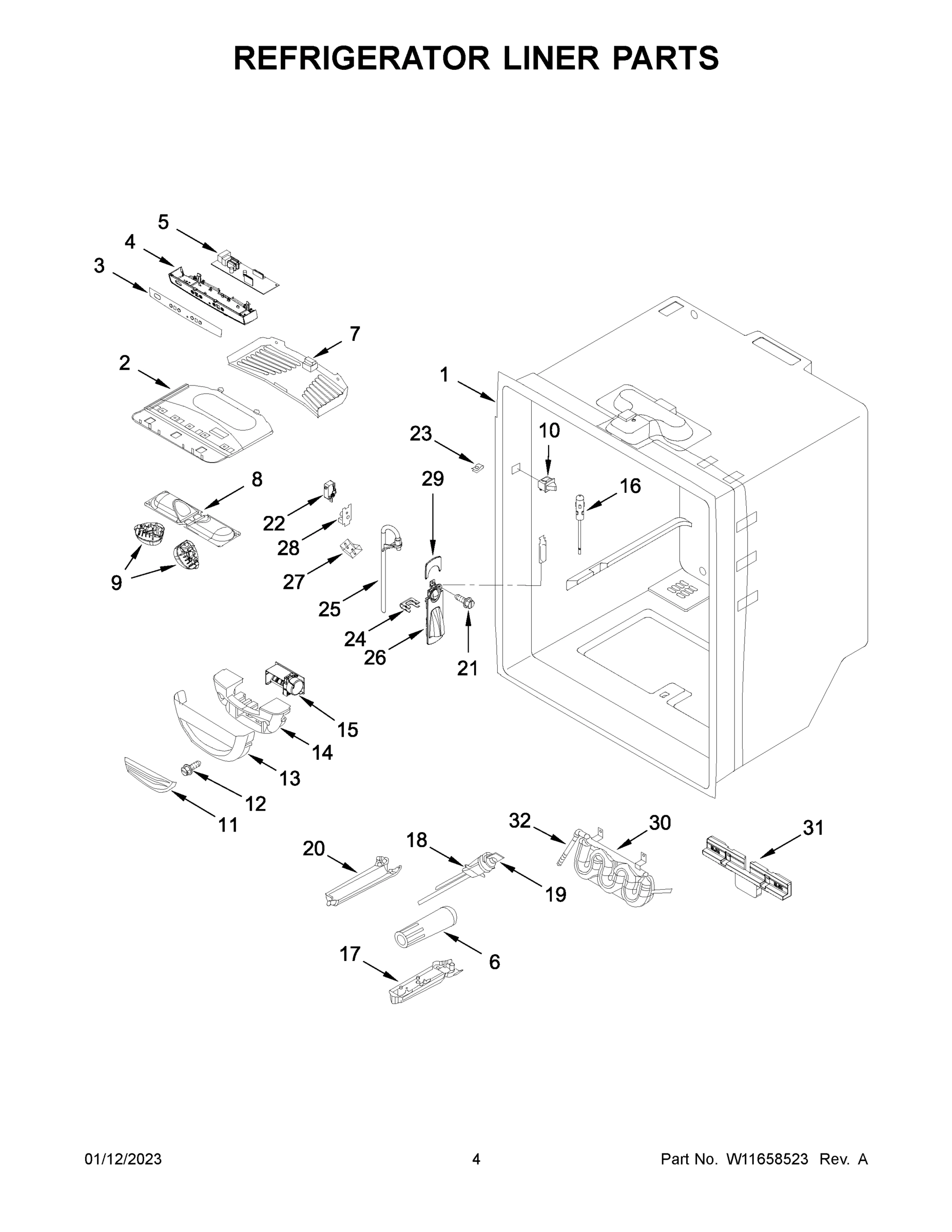 03 - REFRIGERATOR LINER PARTS