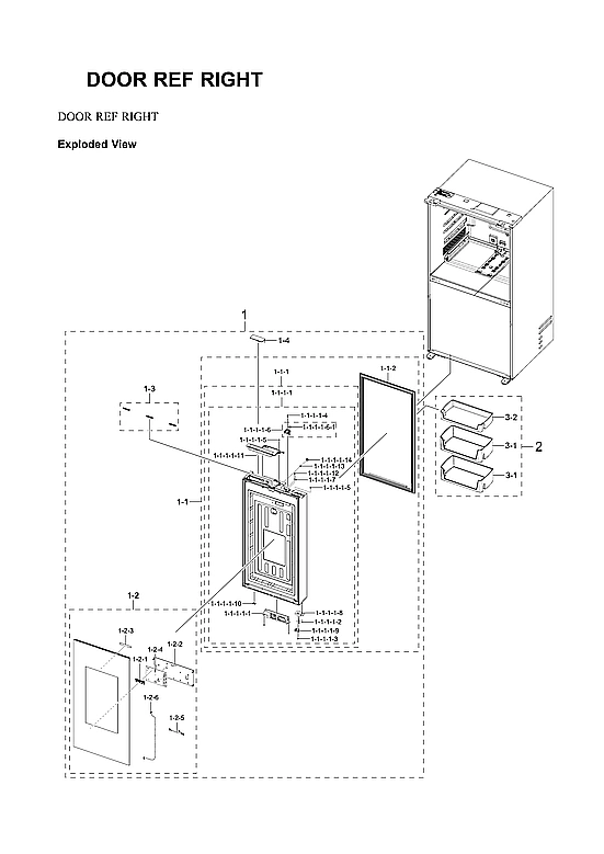RIGHT REFRIGERATOR DOOR PARTS