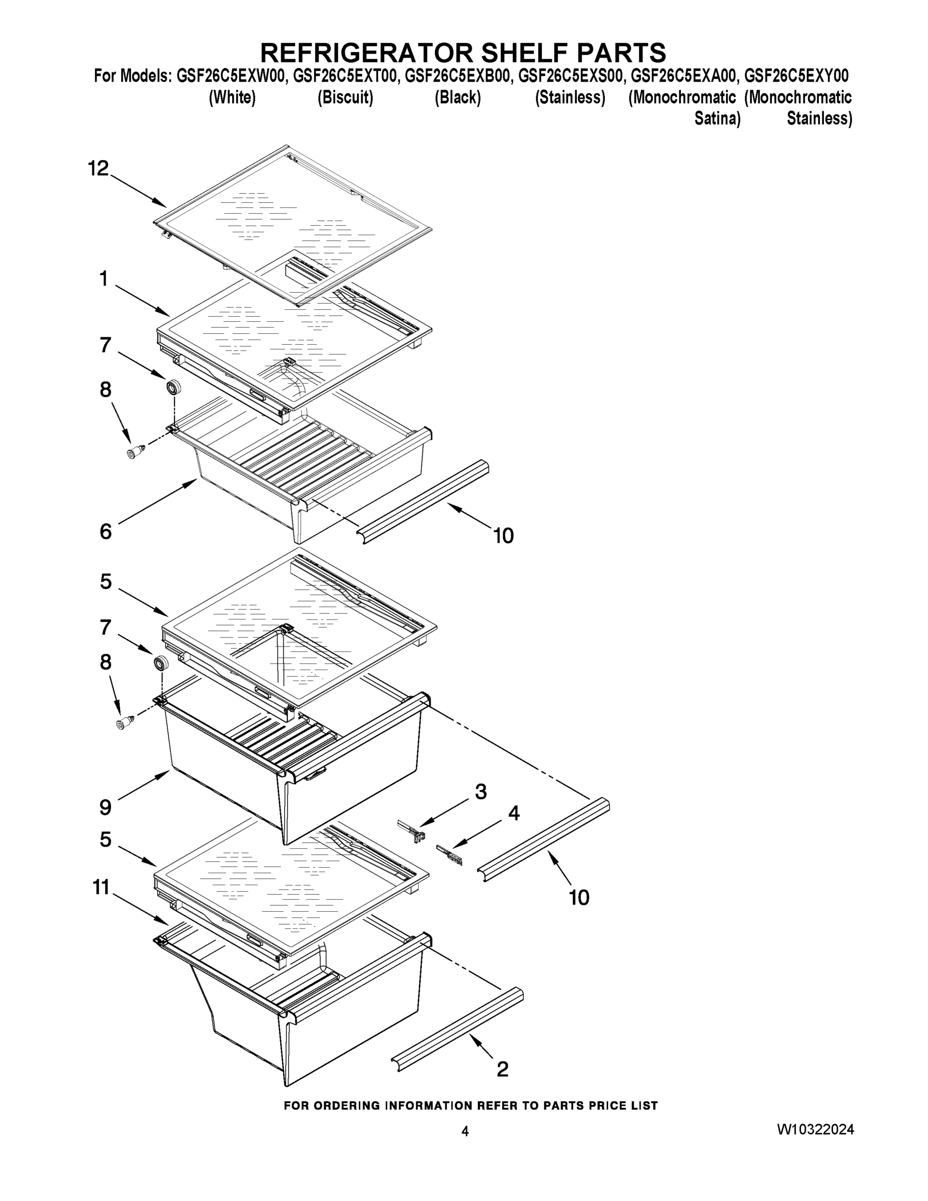 03 - REFRIGERATOR SHELF PARTS