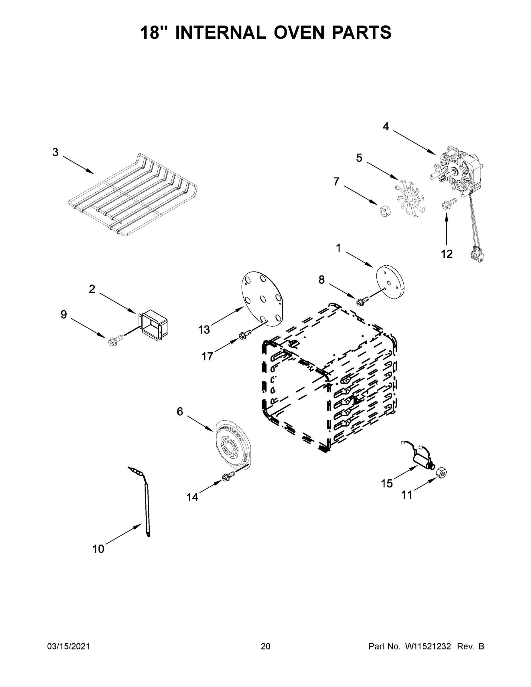 11 - 18" INTERNAL OVEN PARTS