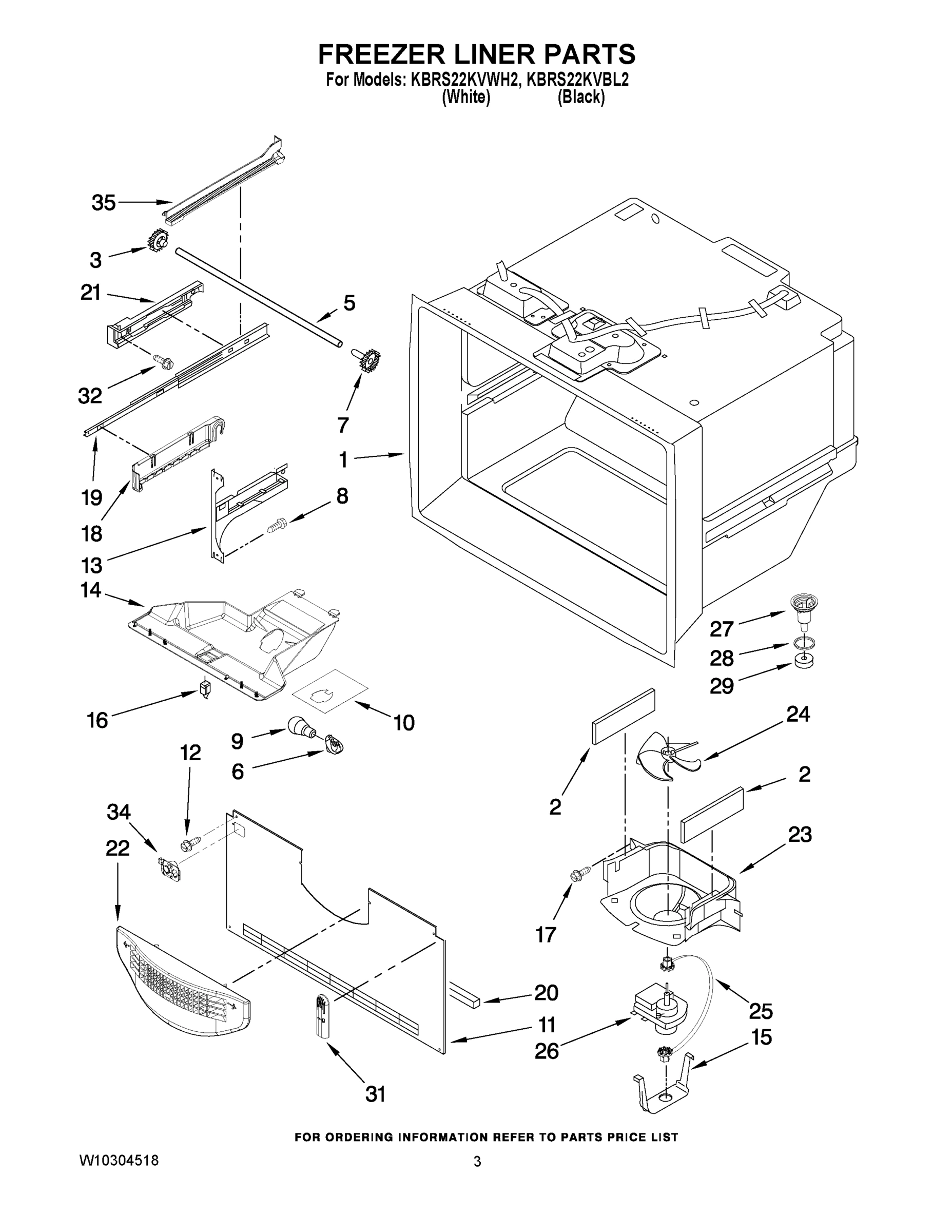 02 - FREEZER LINER PARTS