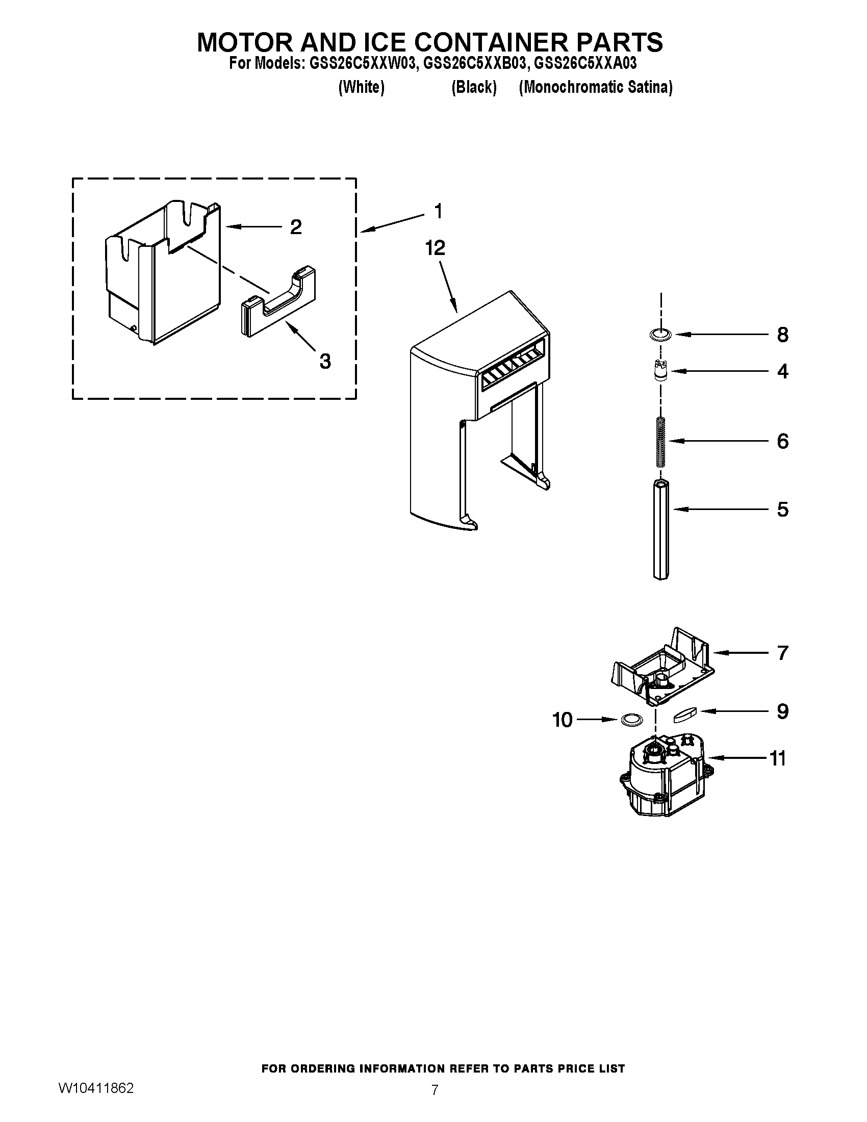 05 - MOTOR AND ICE CONTAINER PARTS