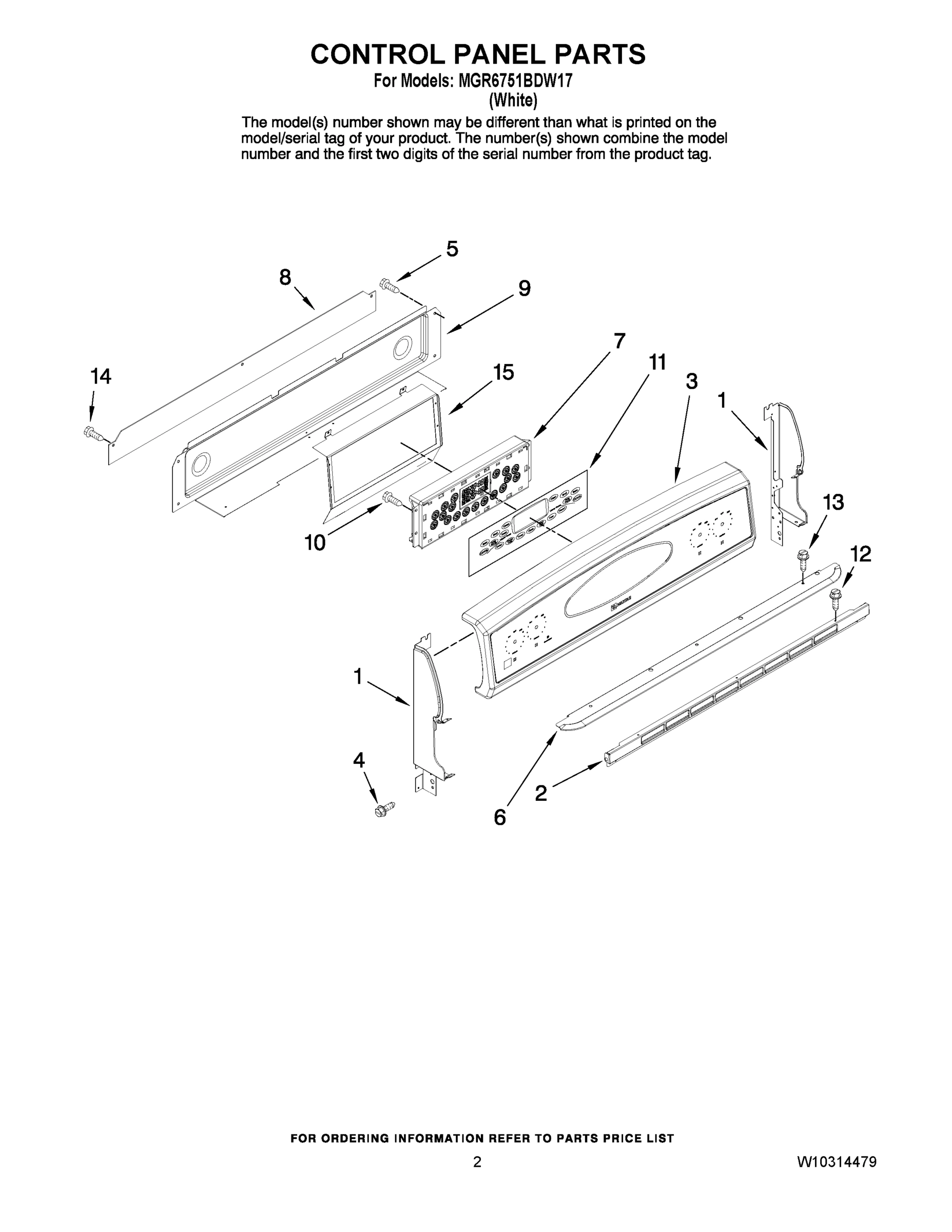 02 - CONTROL PANEL PARTS