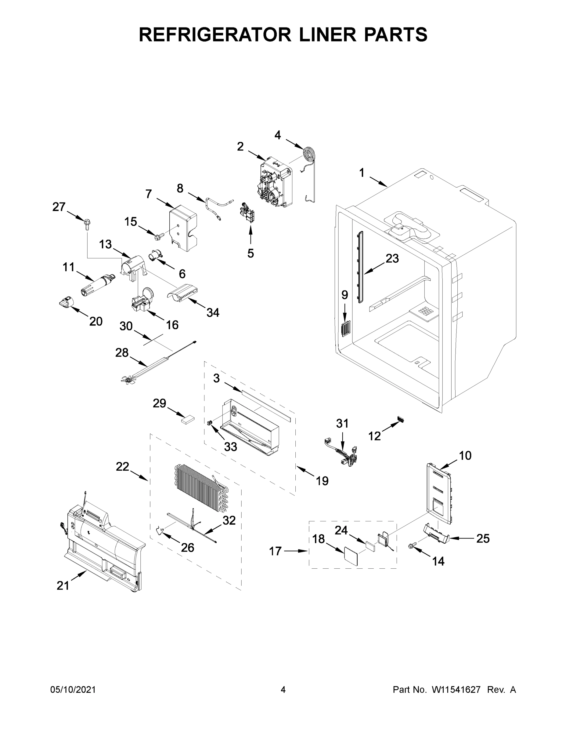 03 - REFRIGERATOR LINER PARTS