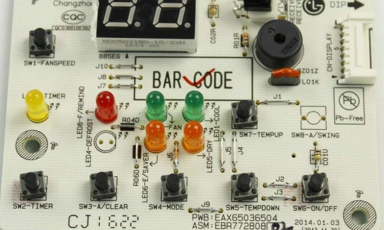 EBR77280802 LG Air Conditioner Display PCB As