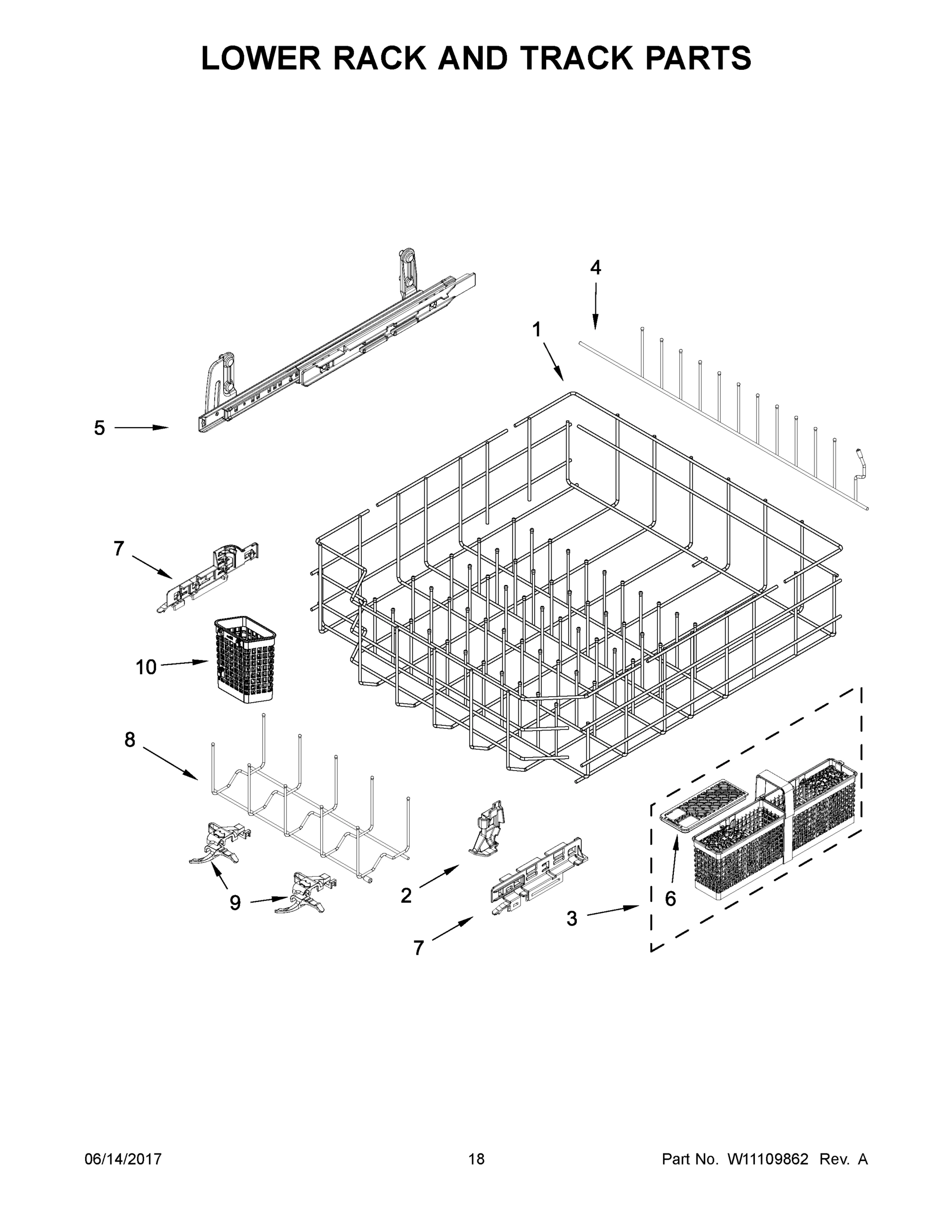10 - LOWER RACK AND TRACK PARTS