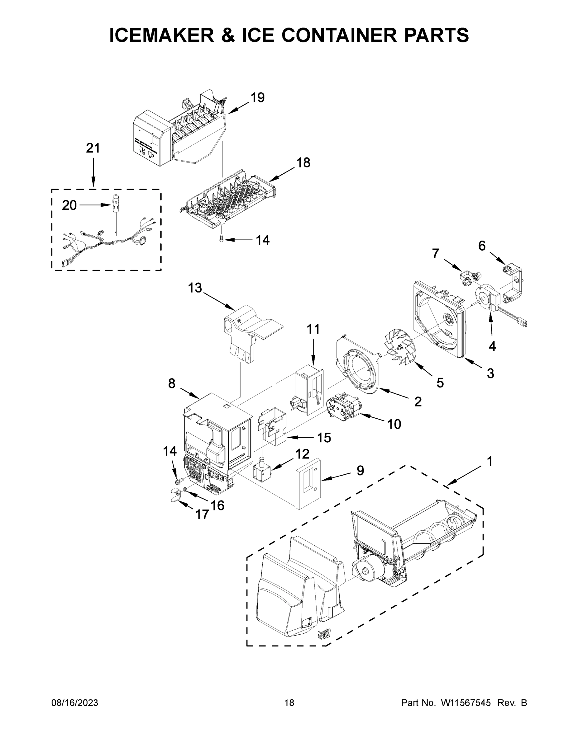 10 - ICEMAKER & ICE CONTAINER PARTS