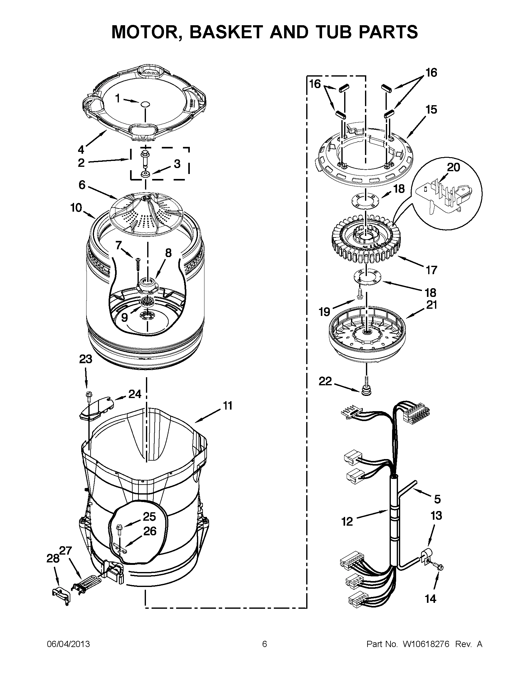 03 - MOTOR, BASKET AND TUB PARTS
