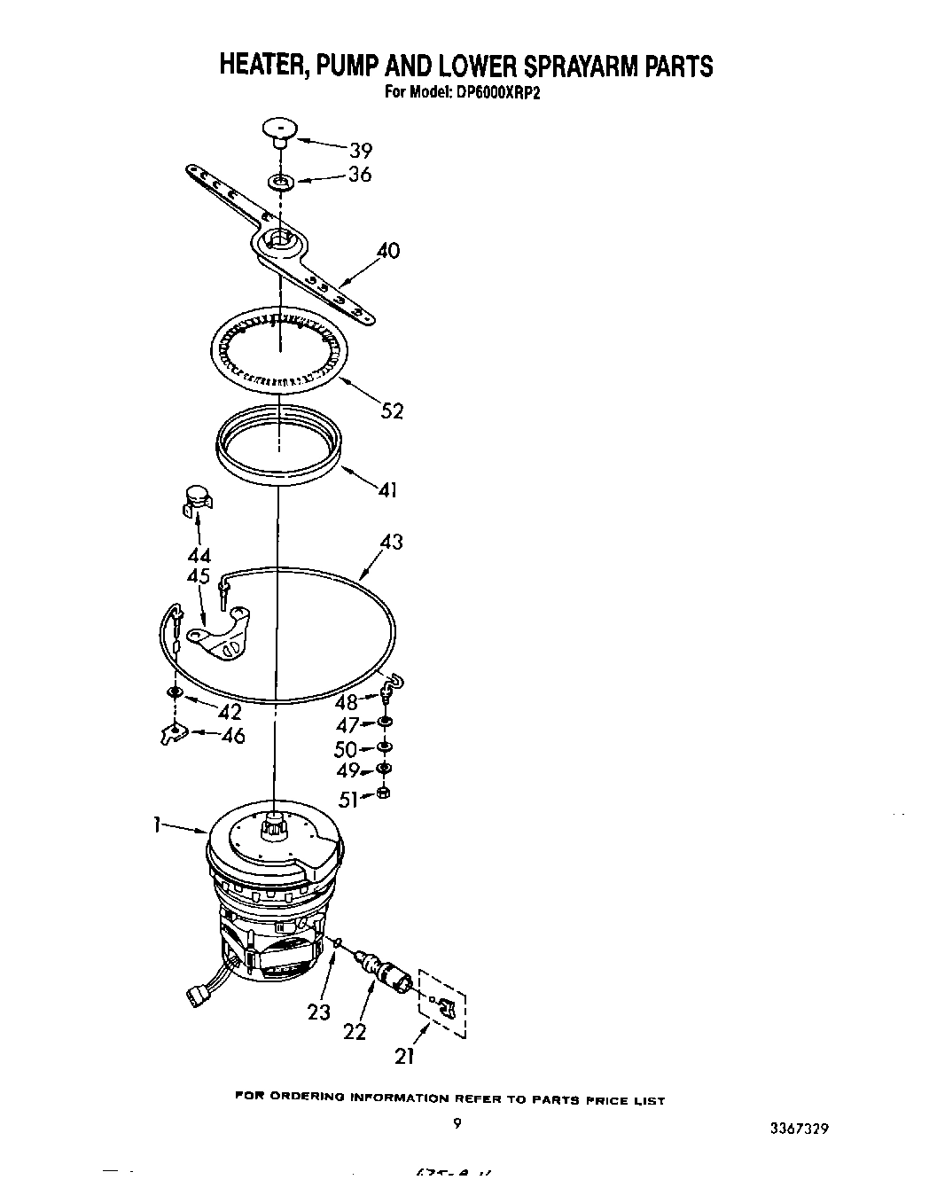 06 - HEATER, PUMP AND LOWER SPRAY ARM
