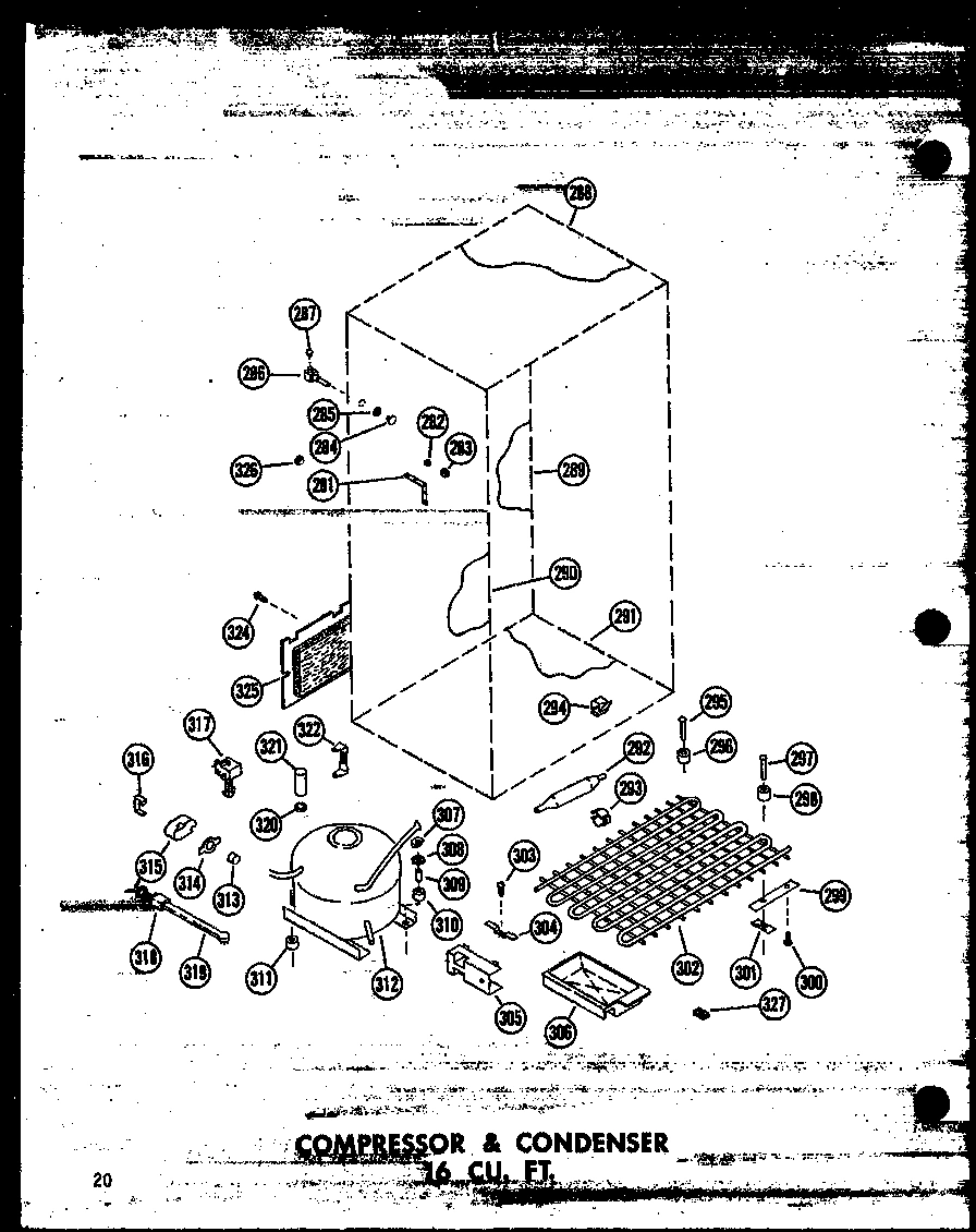 01 - COMPRESSOR & CONDENSER 16 CU. FT.