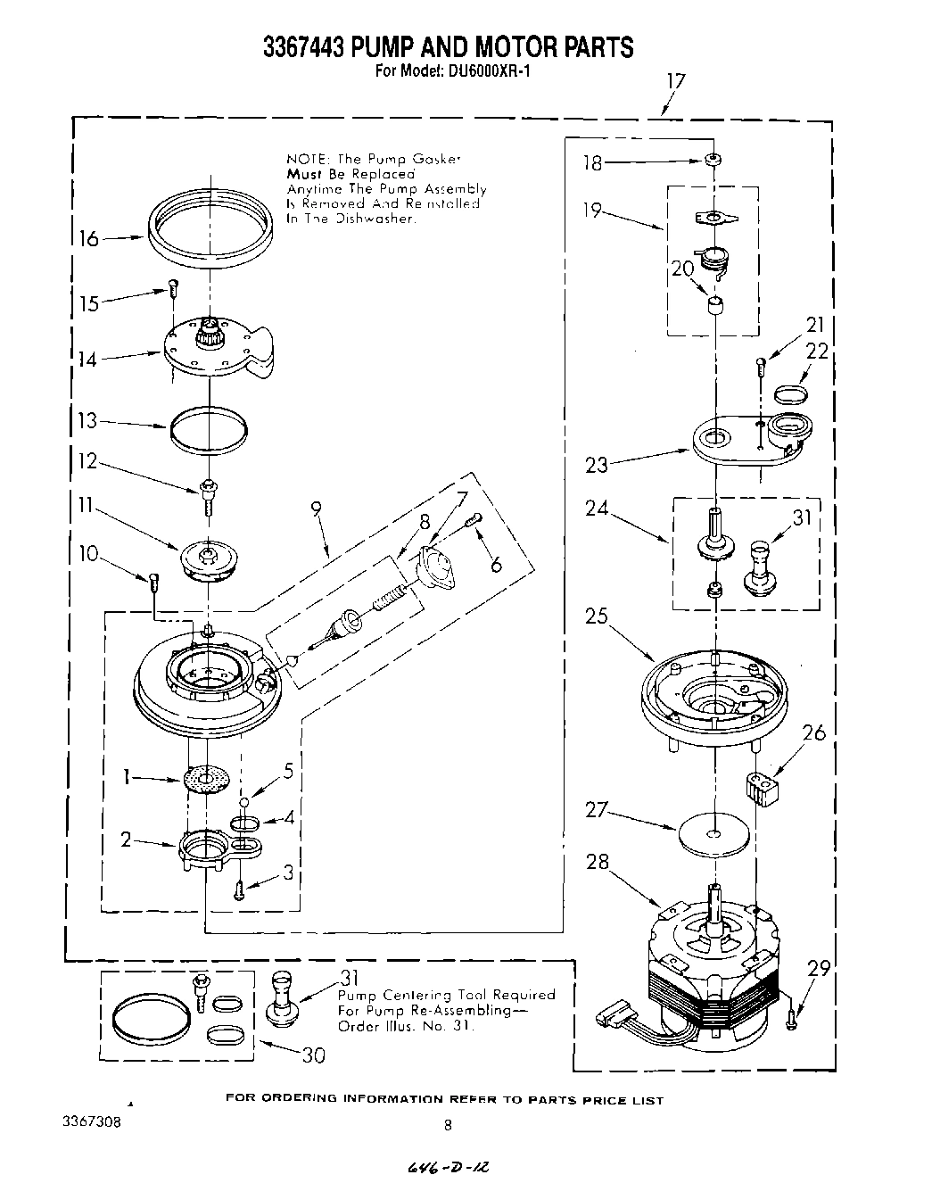 06 - 3367443 PUMP AND MOTOR