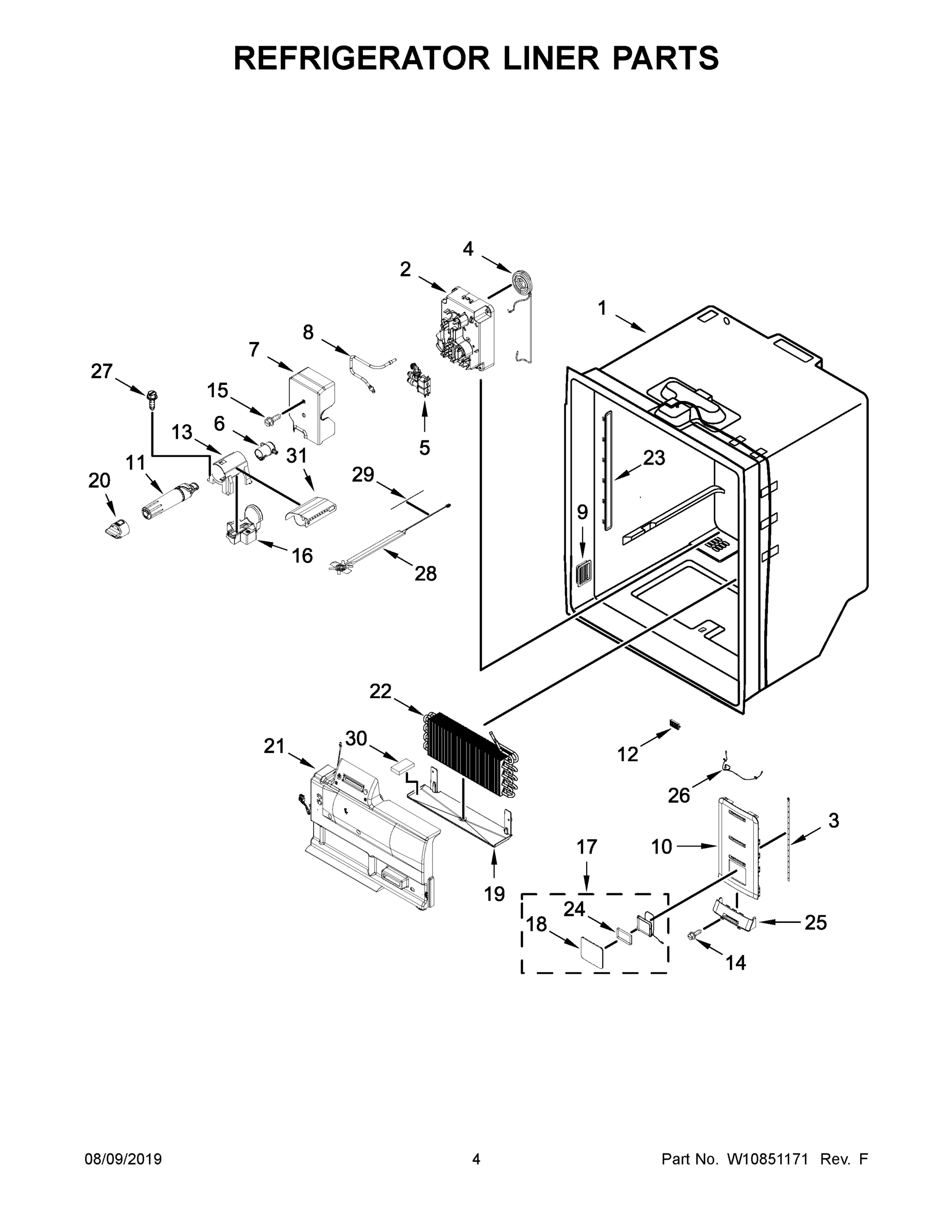 03 - REFRIGERATOR LINER PARTS