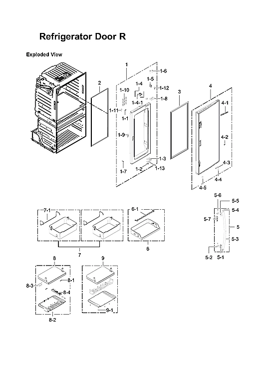 RIGHT REFRIGERATOR DOOR PARTS