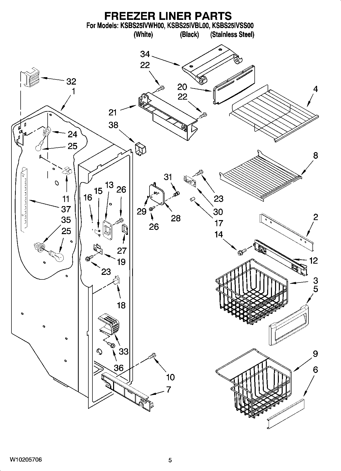 04 - FREEZER LINER PARTS
