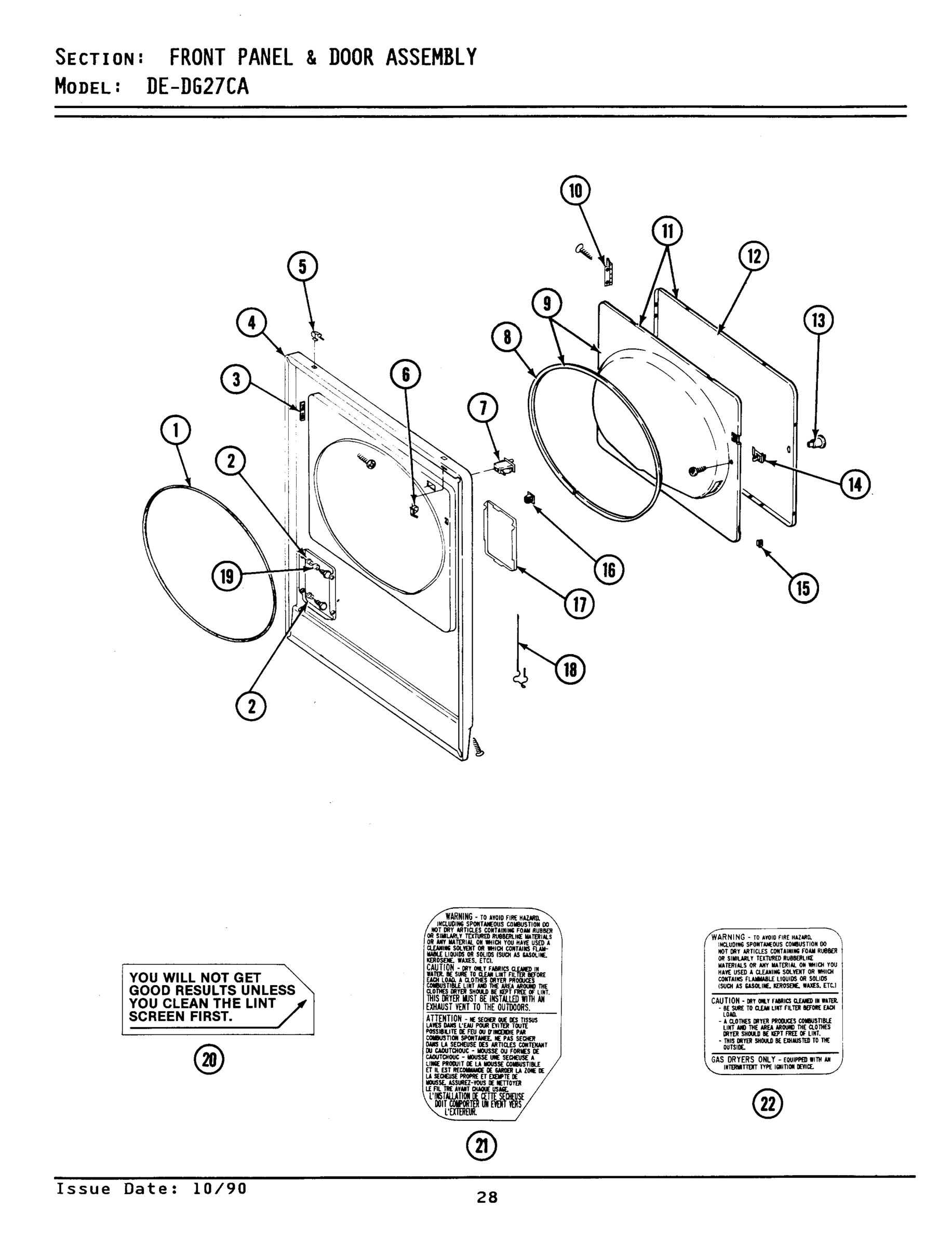 05 - FRONT PANEL & DOOR ASSEMBLY