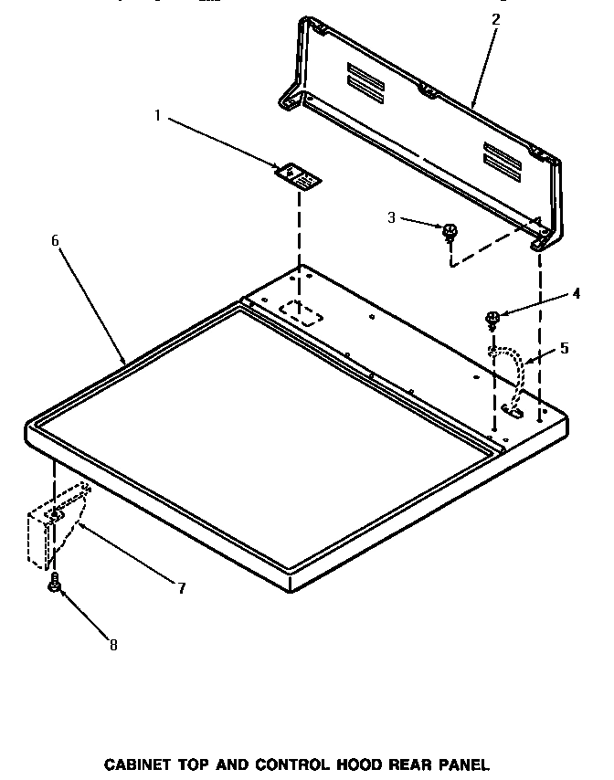 01 - CABINET TOP & CONTROL HOOD REAR PANEL