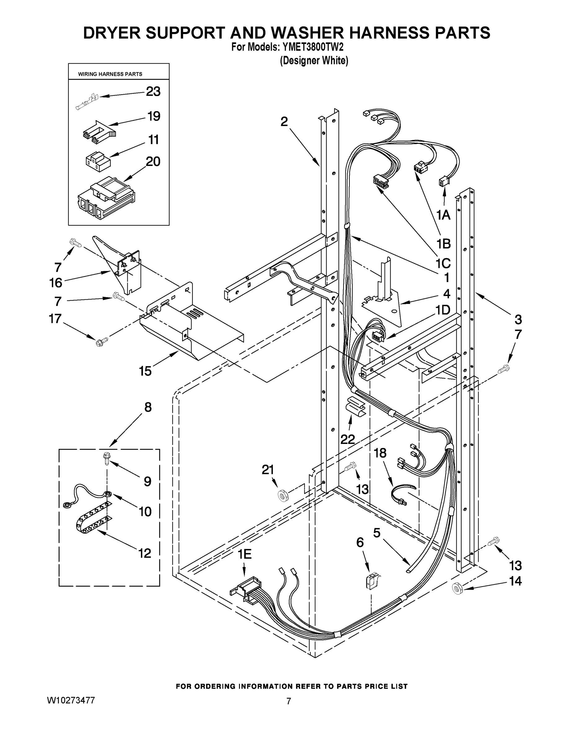 05 - DRYER SUPPORT AND WASHER HARNESS PARTS