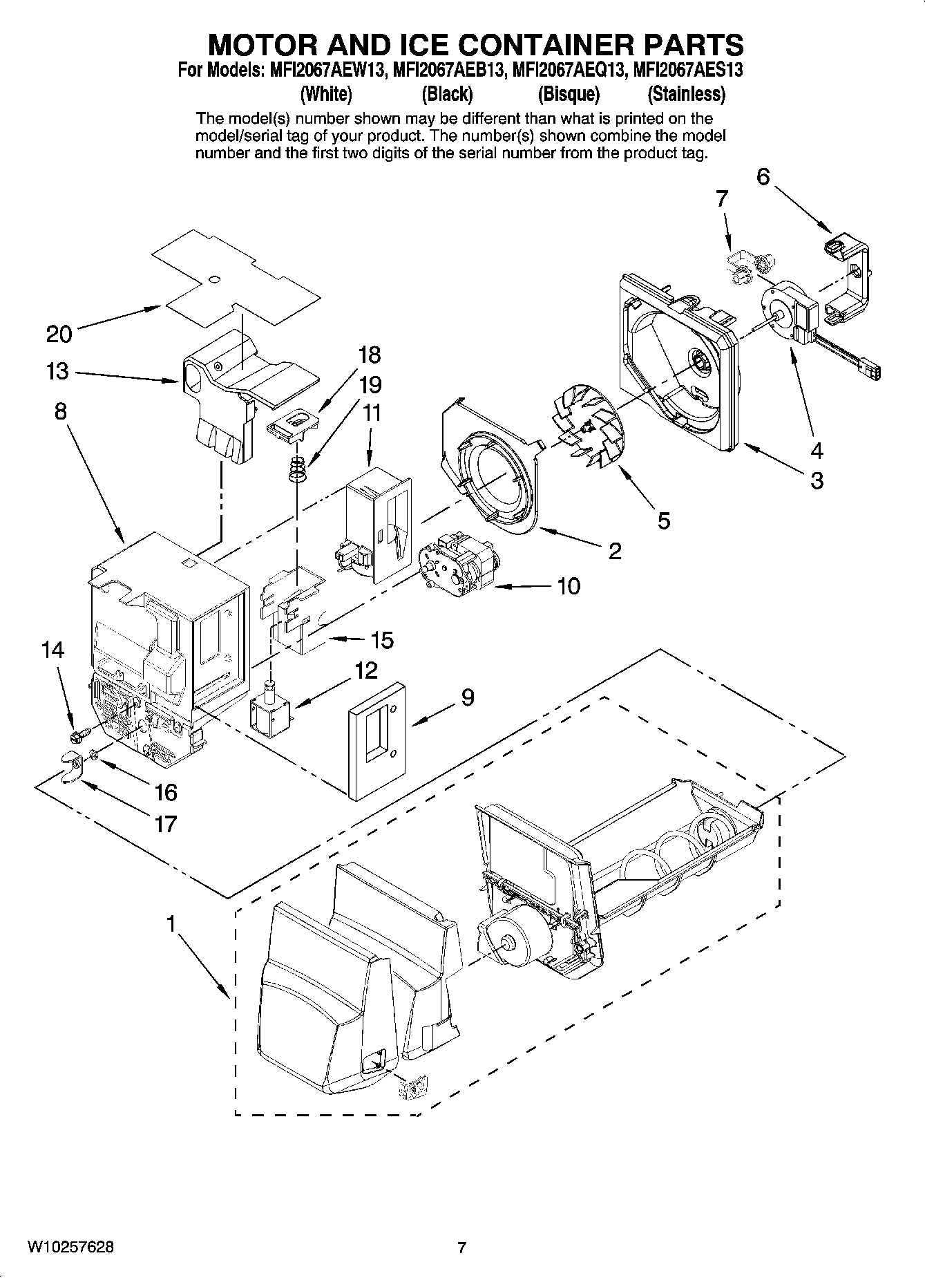 04 - MOTOR AND ICE CONTAINER PARTS