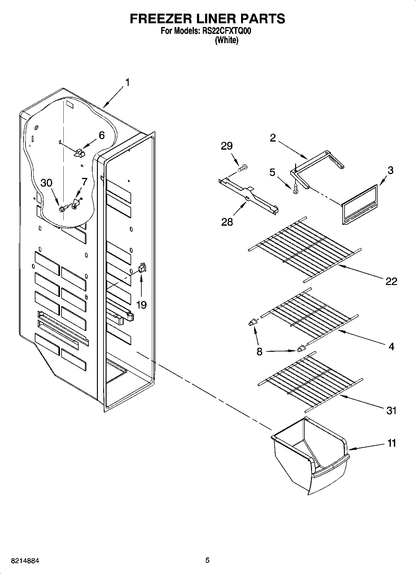 04 - FREEZER LINER PARTS
