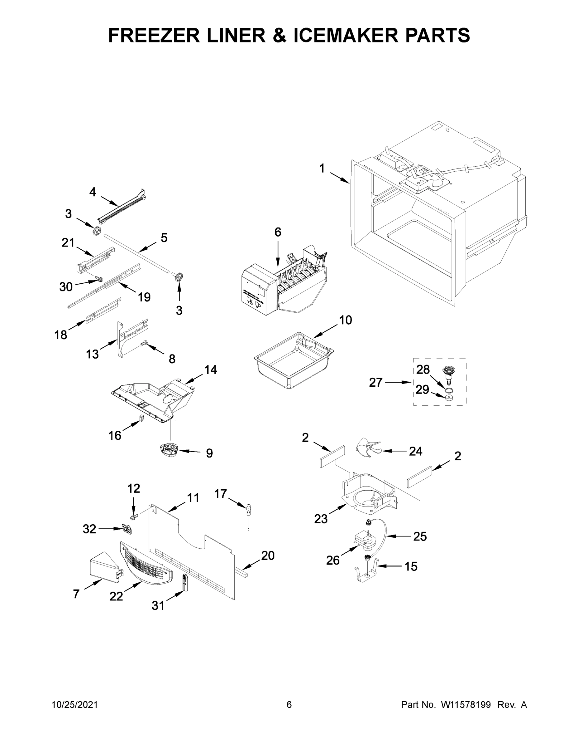 04 - FREEZER LINER & ICEMAKER PARTS
