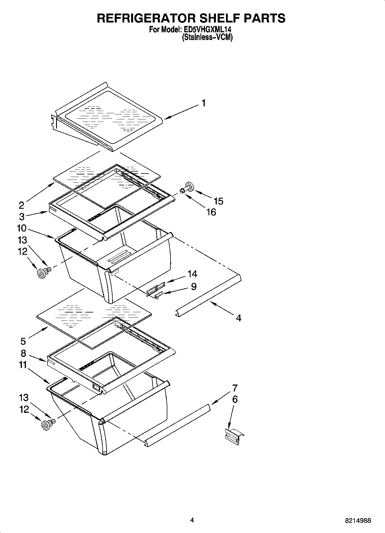 03 - REFRIGERATOR SHELF PARTS