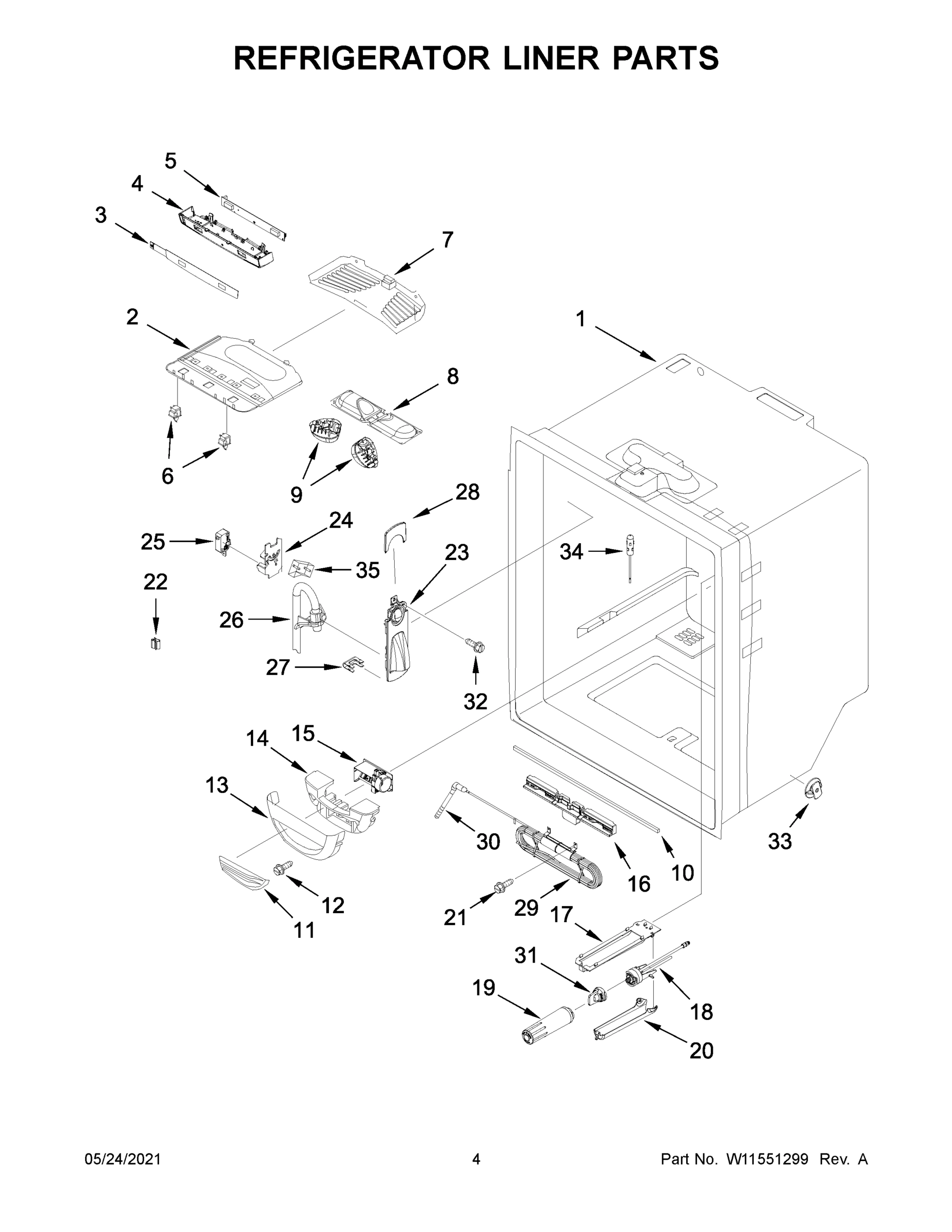 03 - REFRIGERATOR LINER PARTS