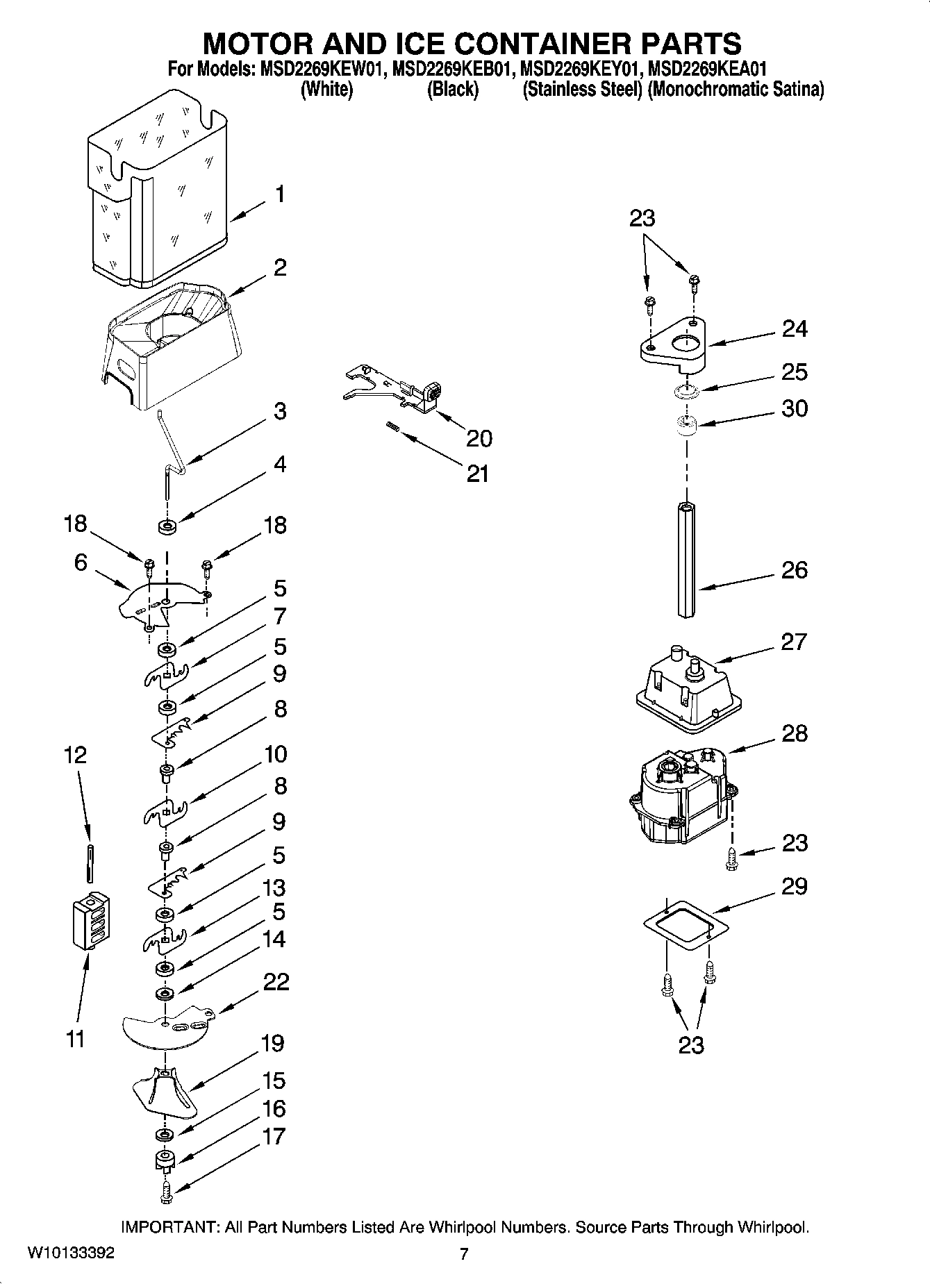 05 - MOTOR AND ICE CONTAINER PARTS