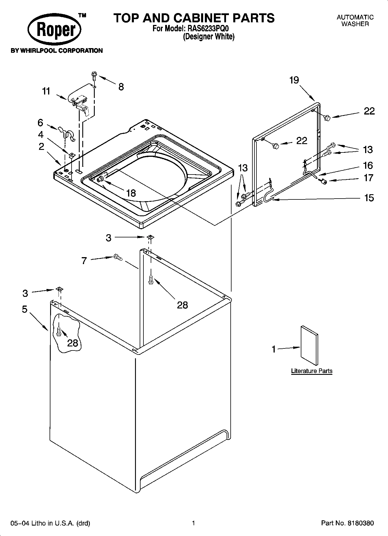 01 - TOP AND CABINET PARTS
