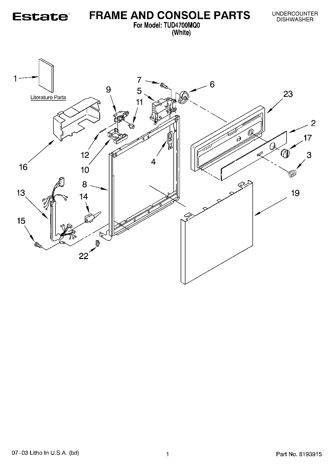 01 - FRAME AND CONSOLE PARTS