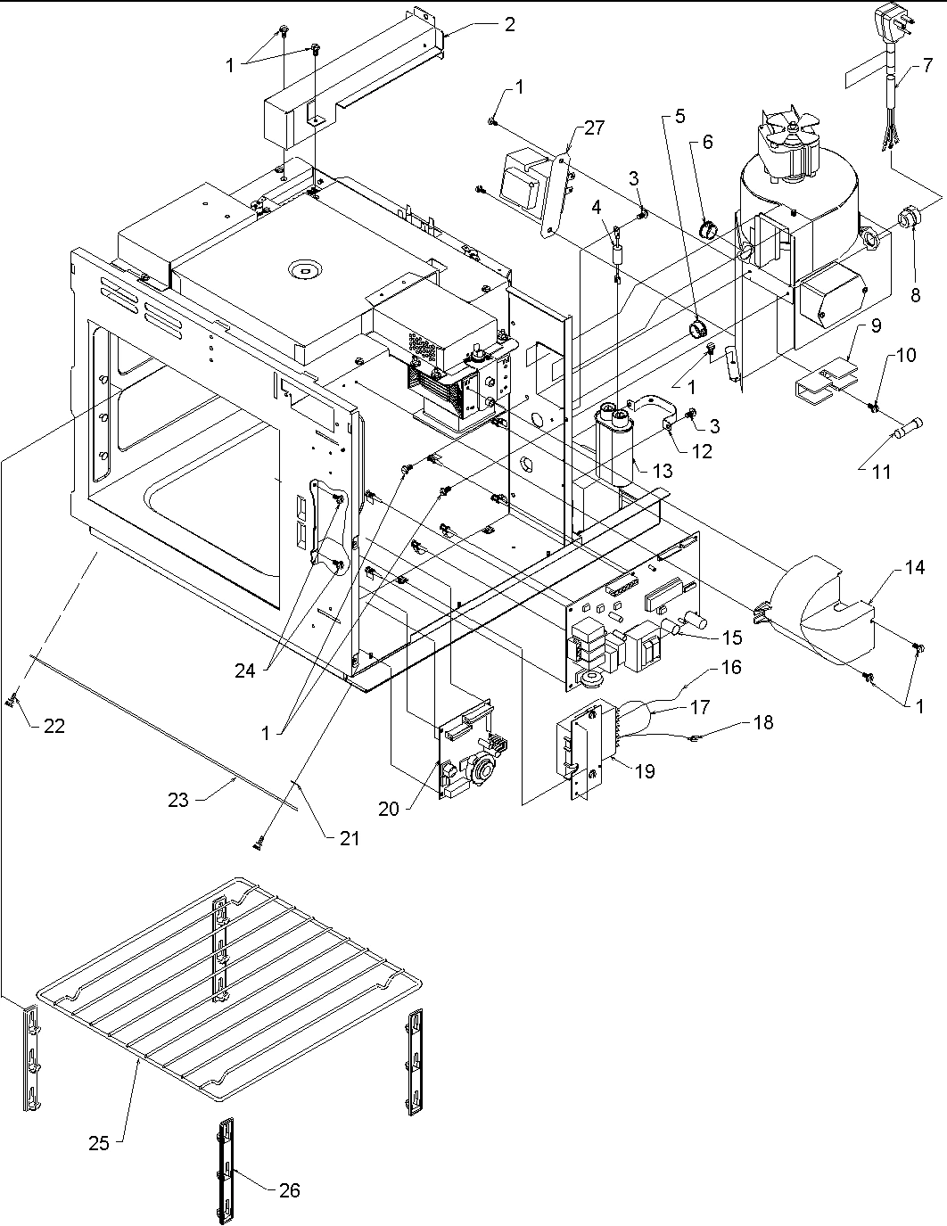 01 - CIRCUIT BOARD/HIGH VOLTAGE & OVEN RACK