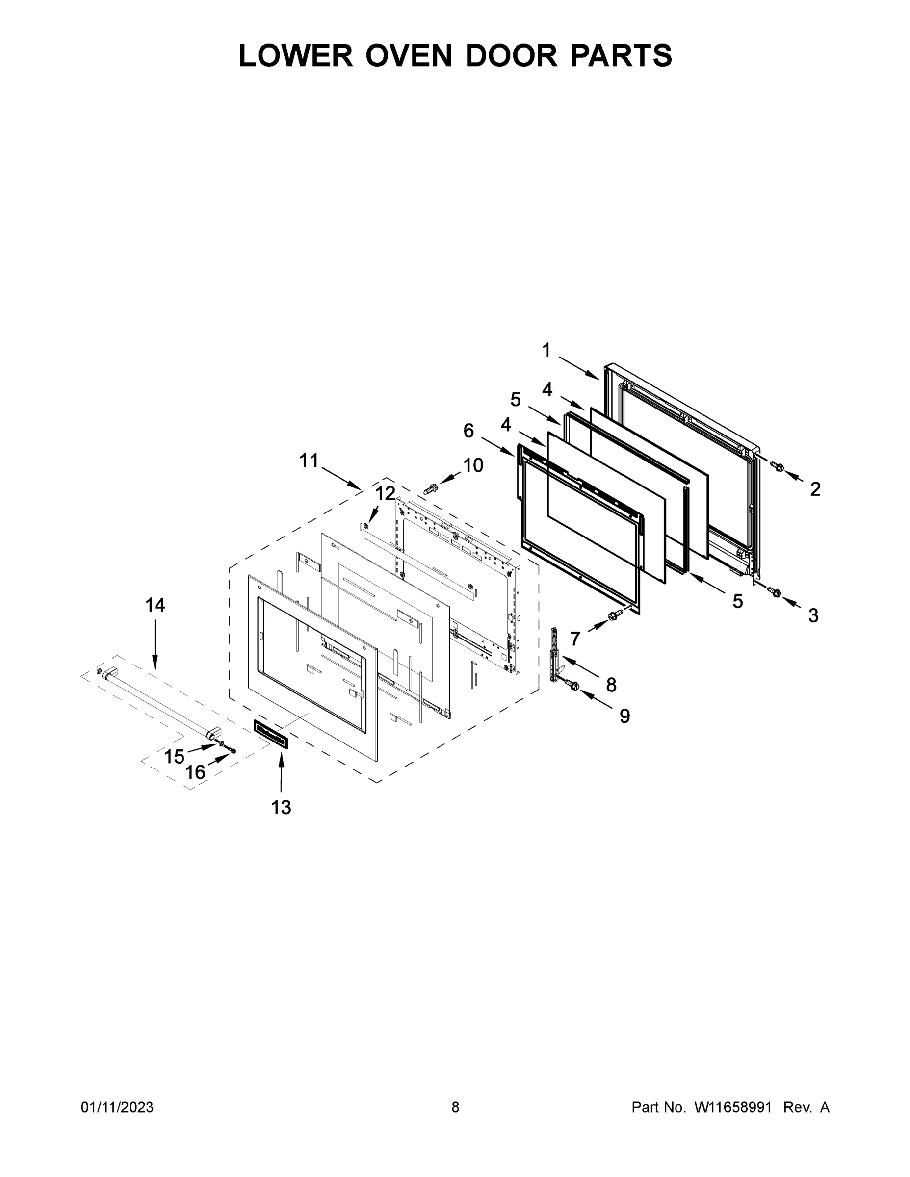 05 - LOWER OVEN DOOR PARTS