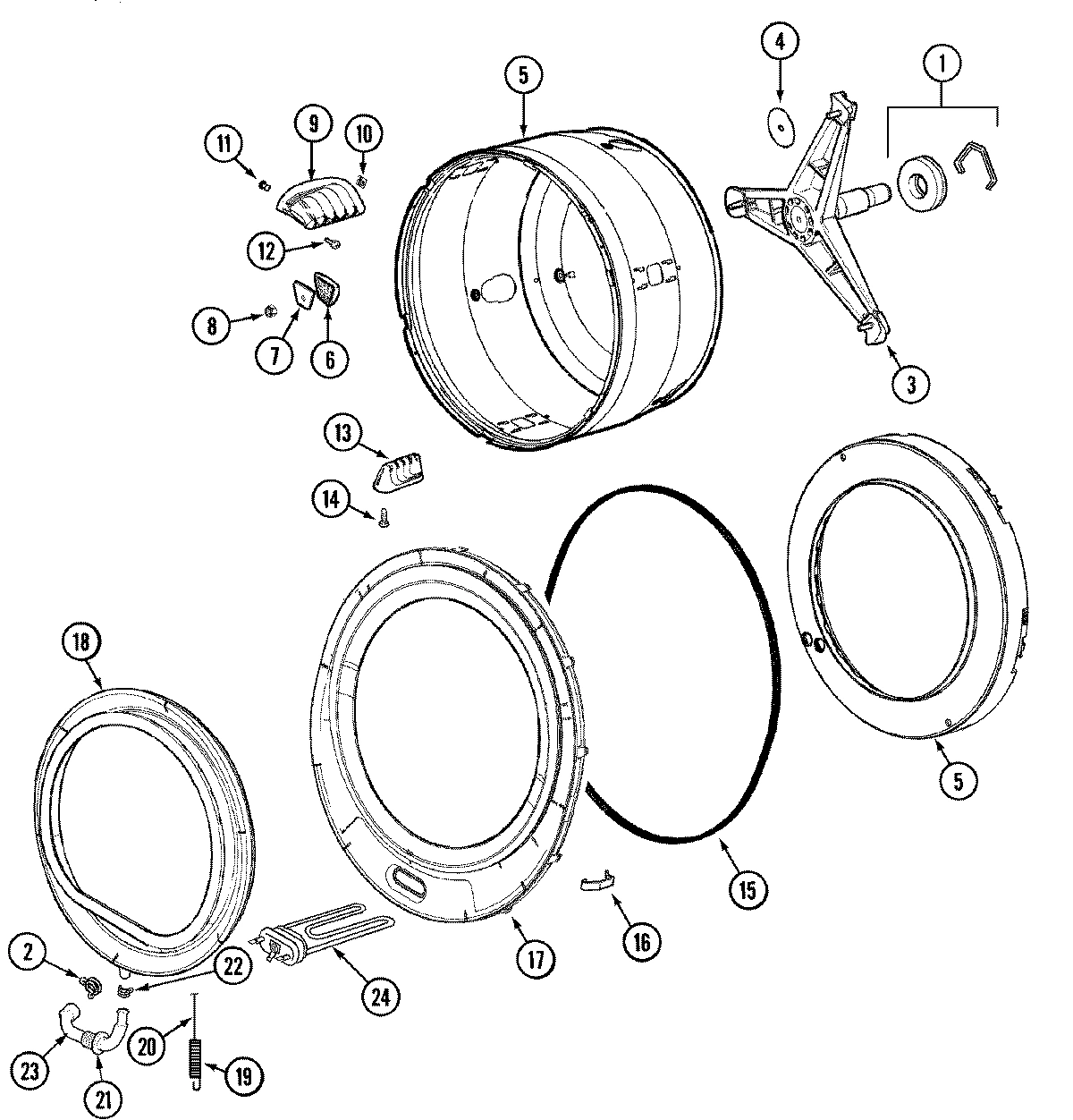 08 - SPINNER ASSEMBLY & OUTER TUB COVER