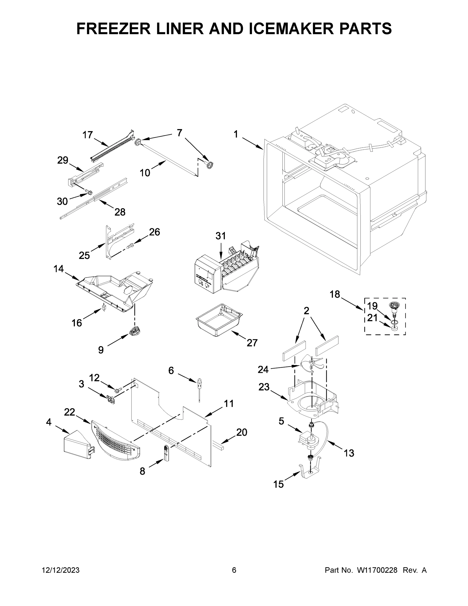 04 - FREEZER LINER AND ICEMAKER PARTS