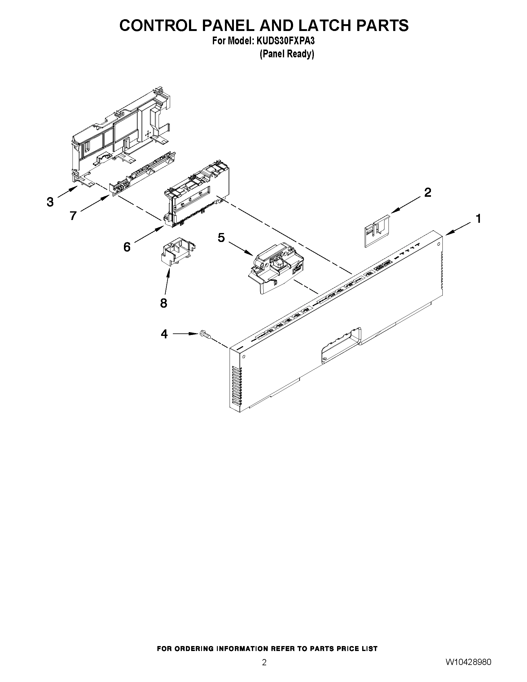 02 - CONTROL PANEL AND LATCH PARTS