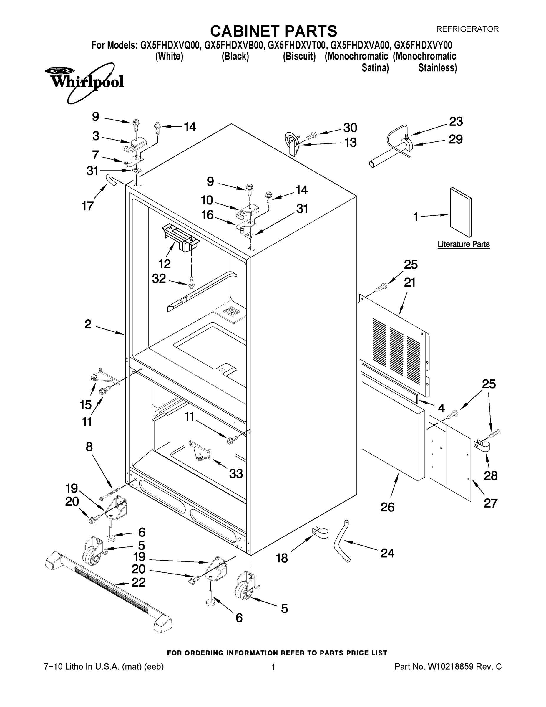 01 - CABINET PARTS