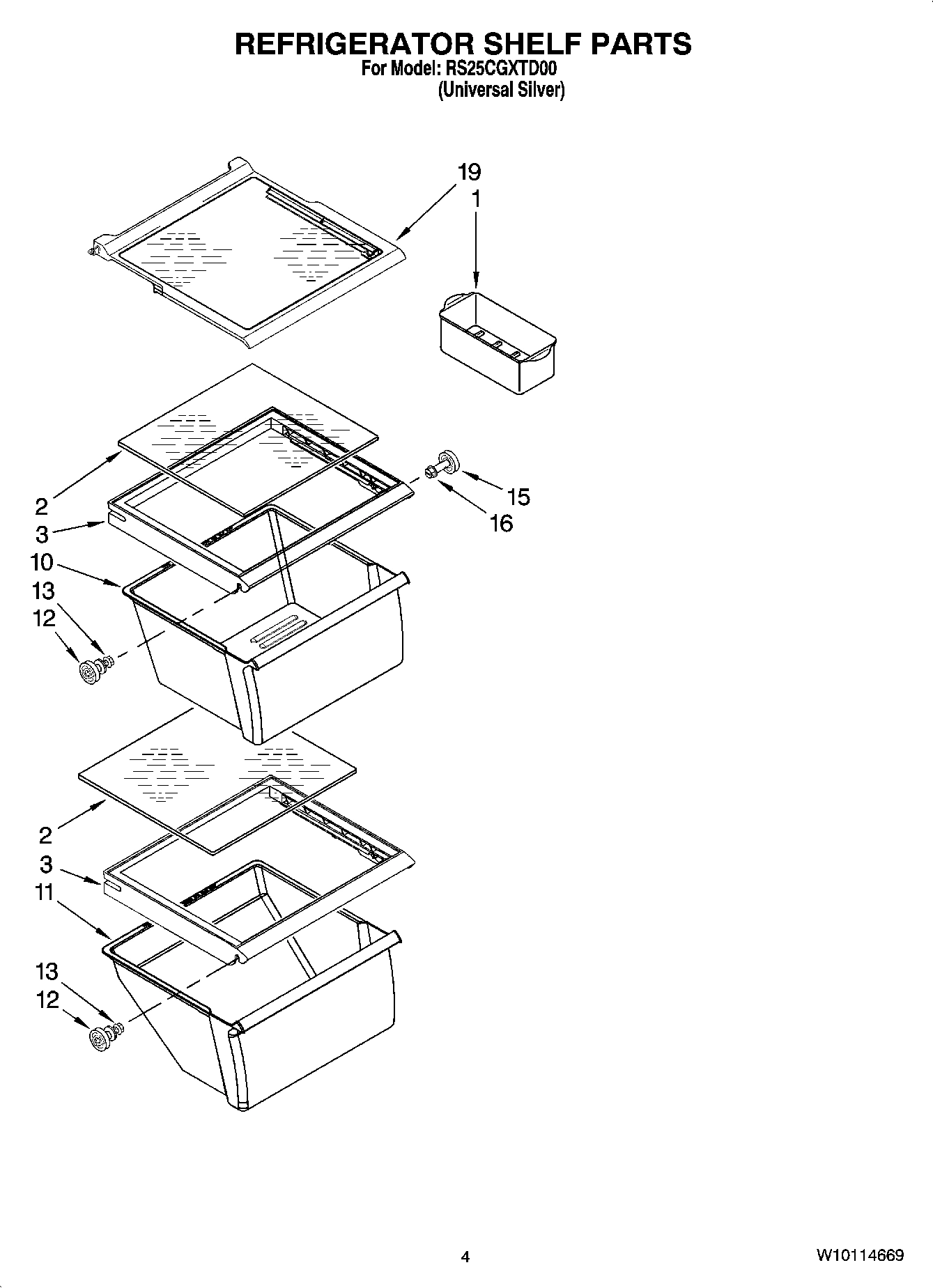 03 - REFRIGERATOR SHELF PARTS