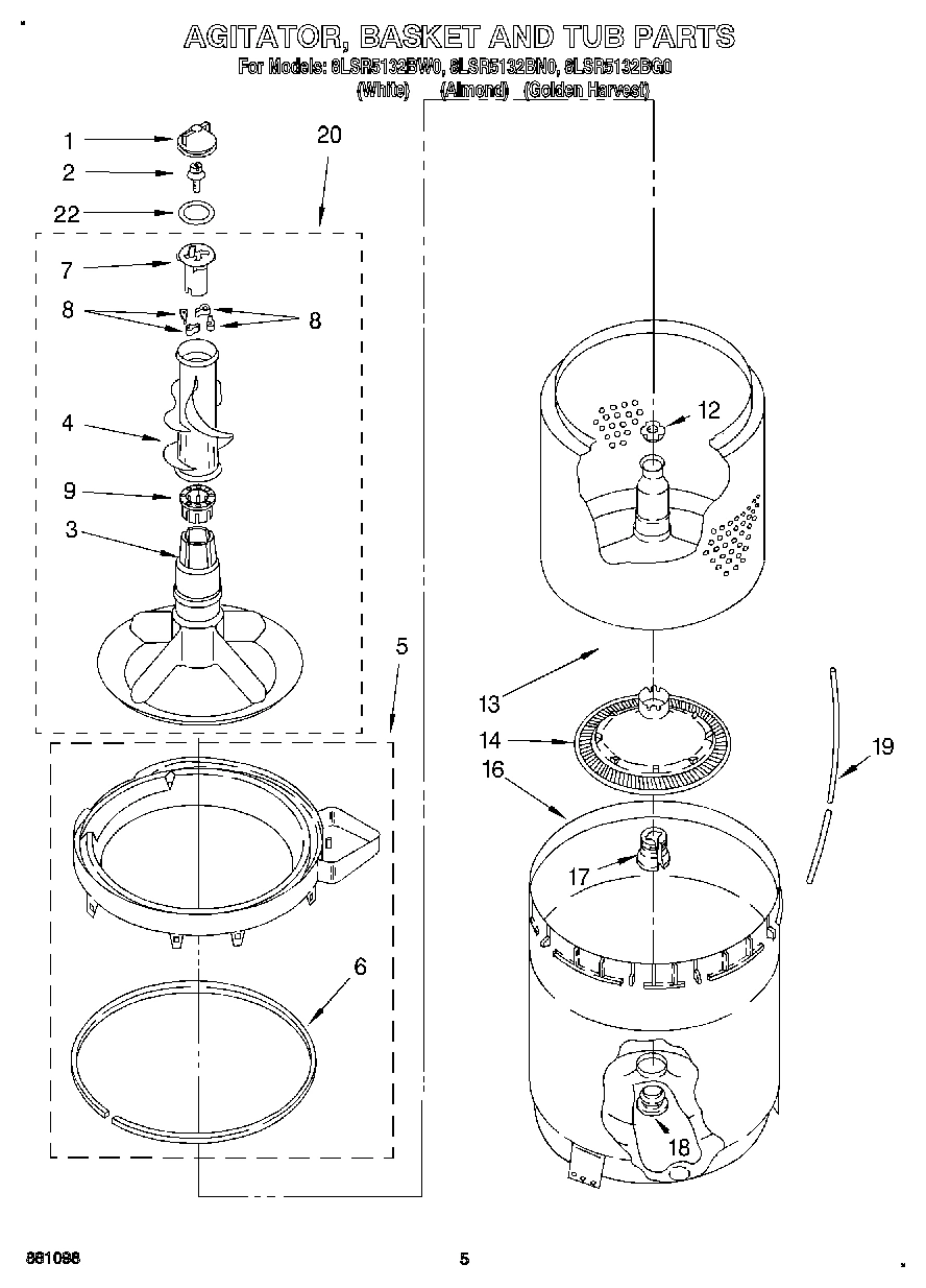 04 - AGITATOR, BASKET AND TUB