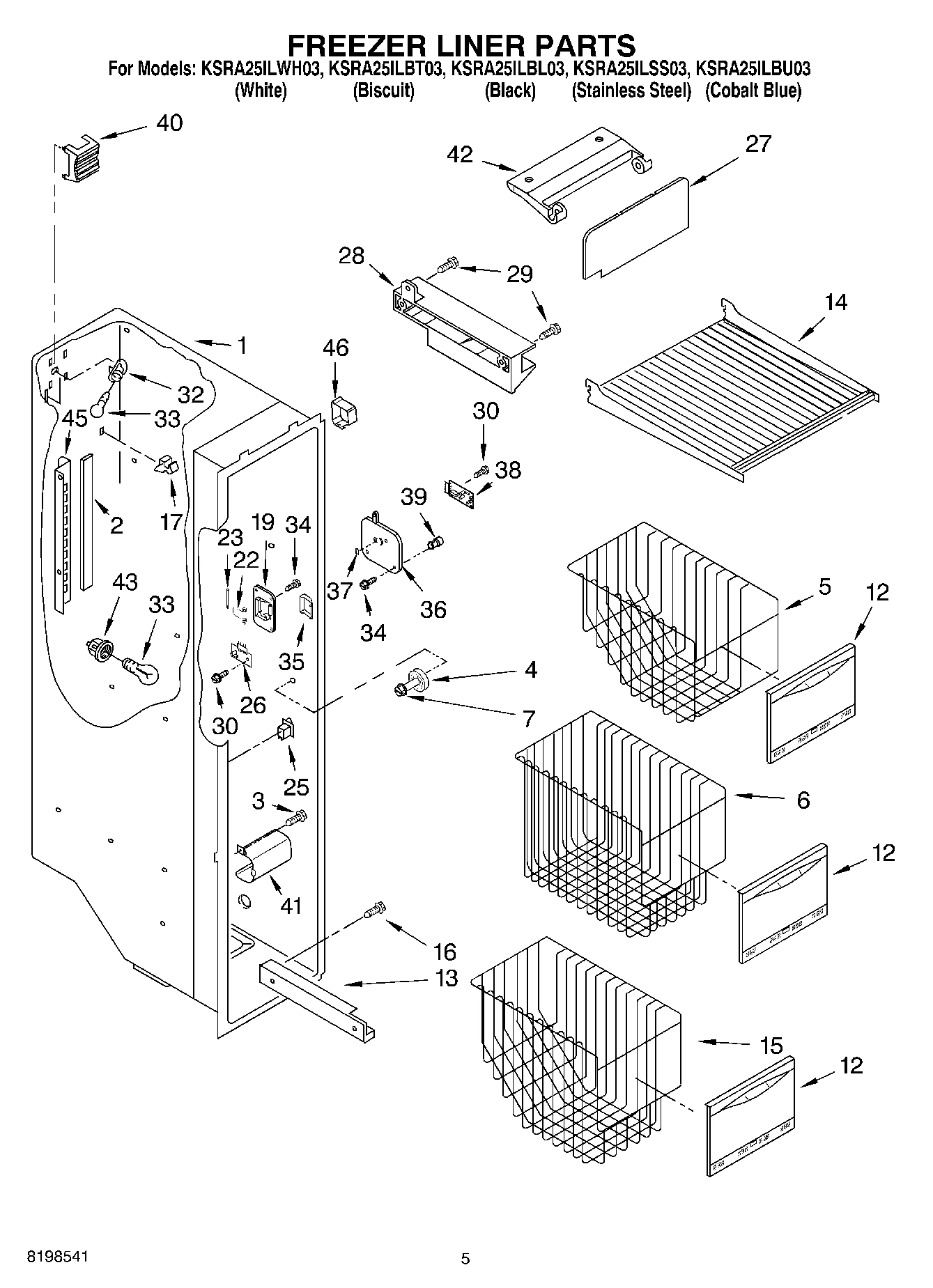 04 - FREEZER LINER PARTS