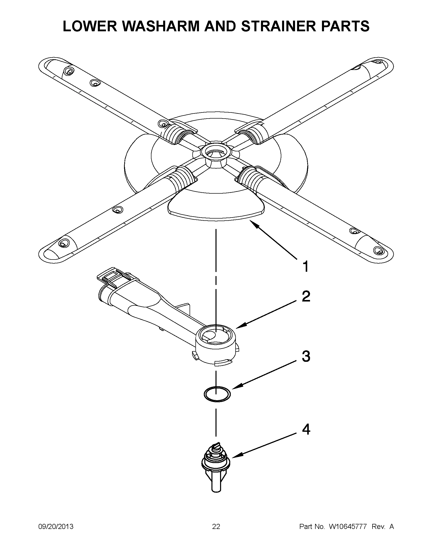 12 - LOWER WASHARM AND STRAINER PARTS