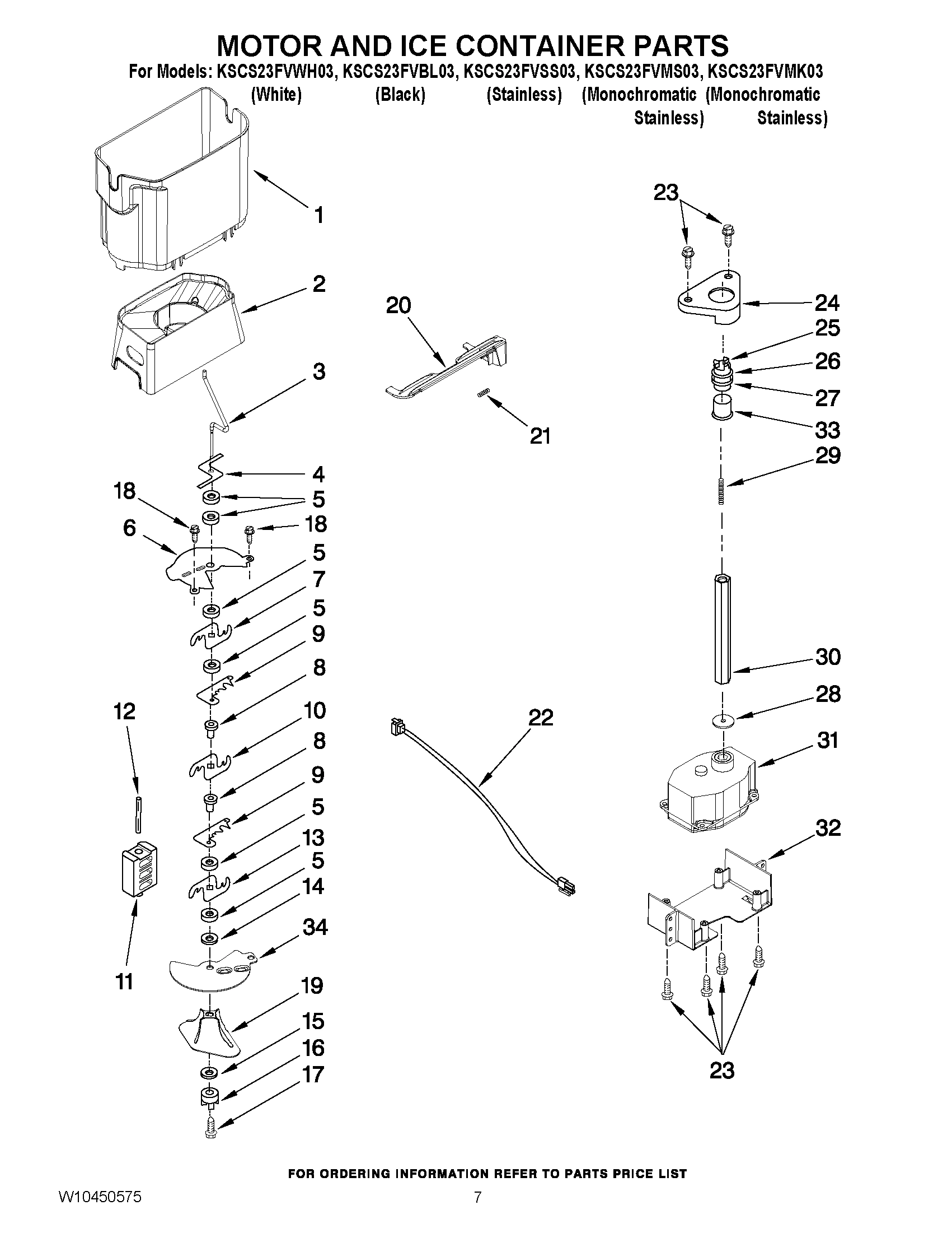 05 - MOTOR AND ICE CONTAINER PARTS